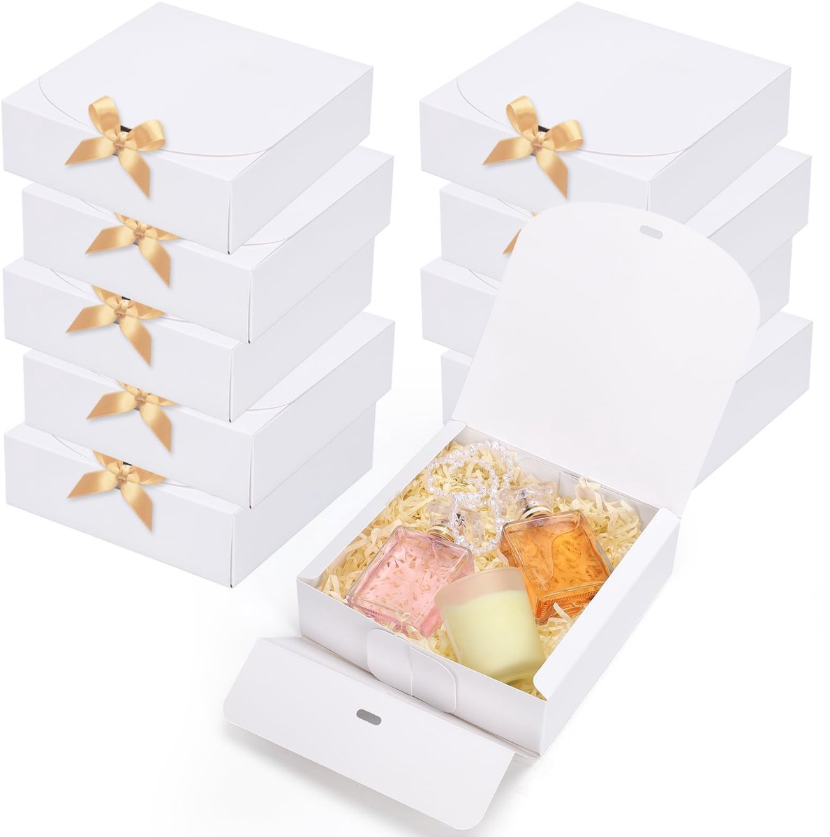 Solidchoice - Witte Geschenkdozen met Deksel - Set van 10