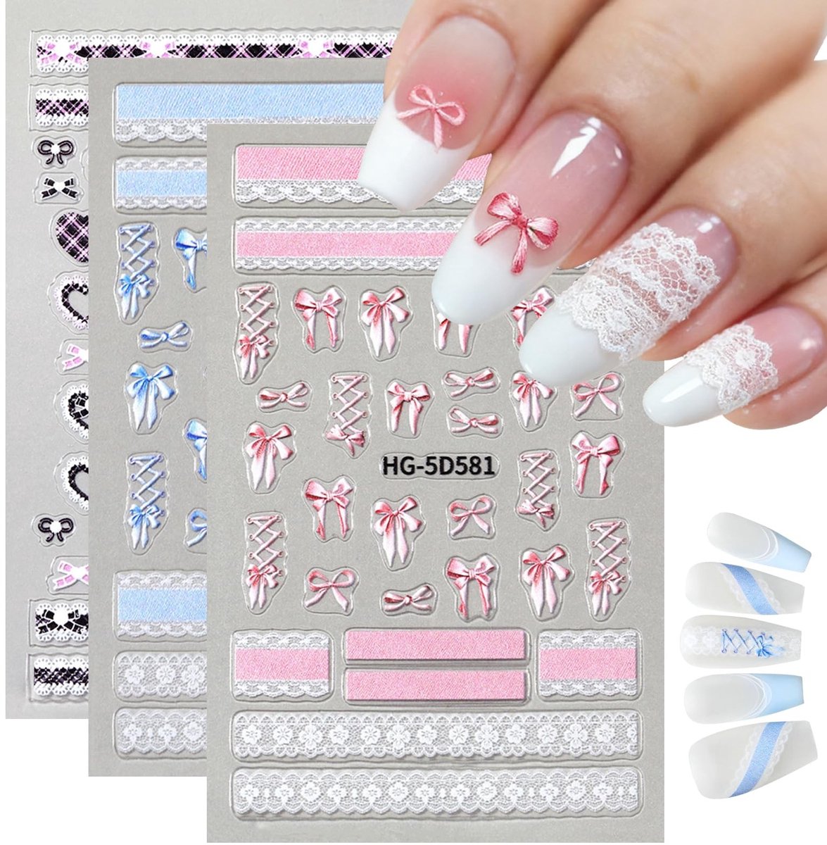 Solidchoice - 3 Bladen Nagelstickers voor Prachtige Nageldesigns