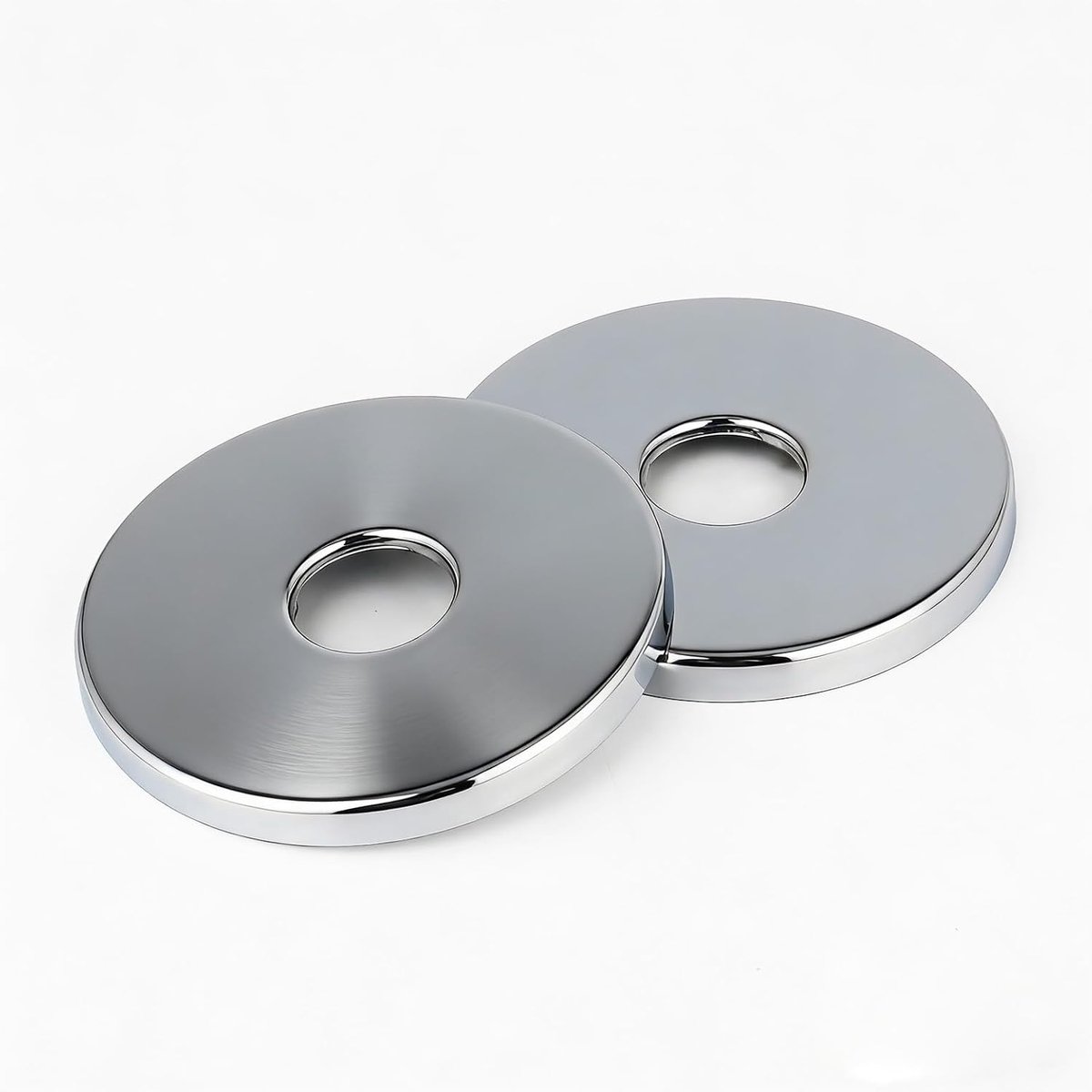 Rosetten 21 mm - zilver - extra vlak 5 mm - perfecte aansluiting kranen - ShopVlot