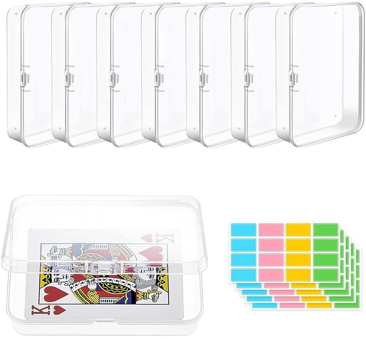 Solidchoice - 8 Stuks Kaartopslagdozen met Deksel voor Spelkaarten