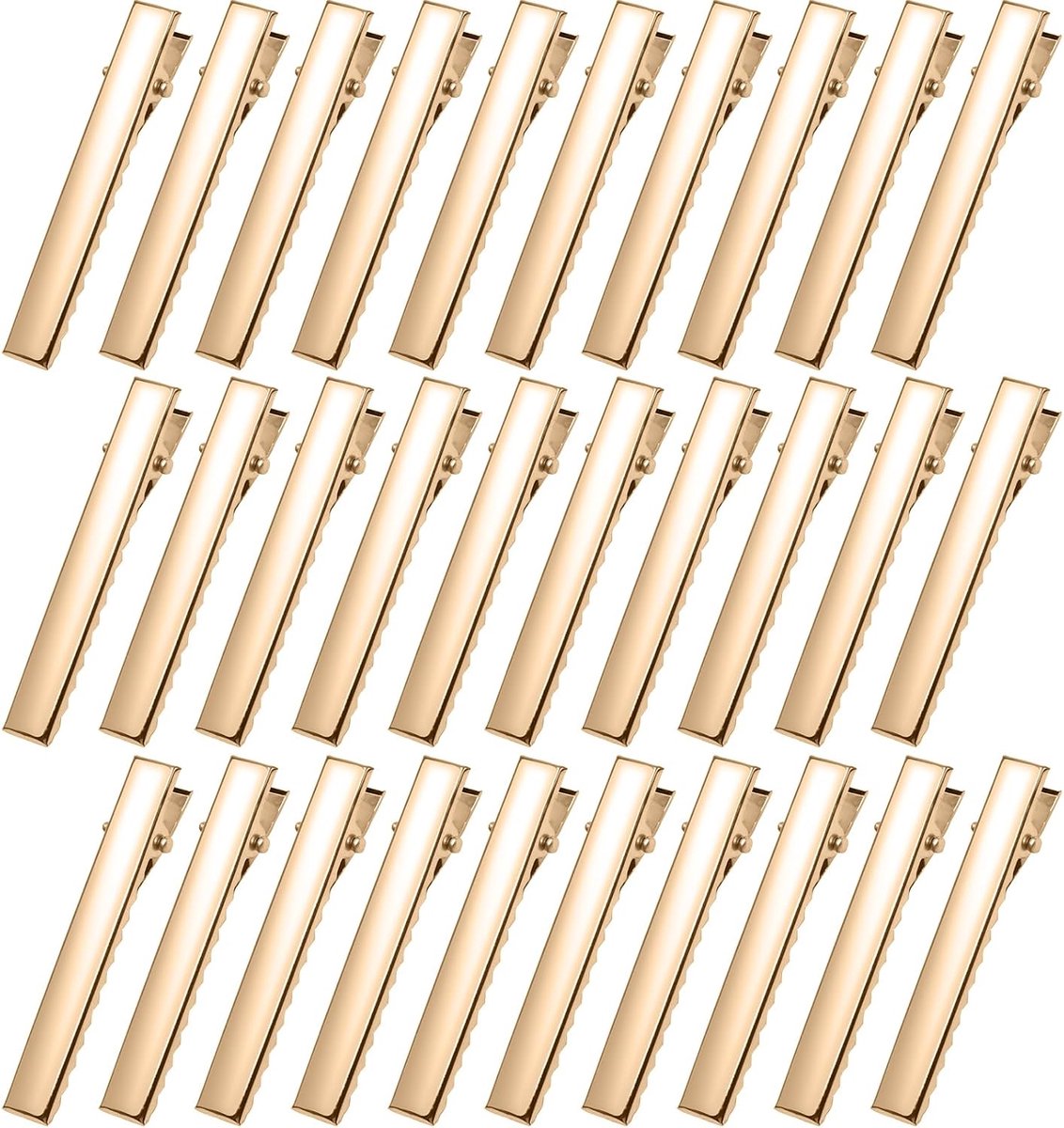 Krokodillenhaarclips 30 stuks - Metalen eendenbek - Goud - Voor haarverlengingen - ShopVlot