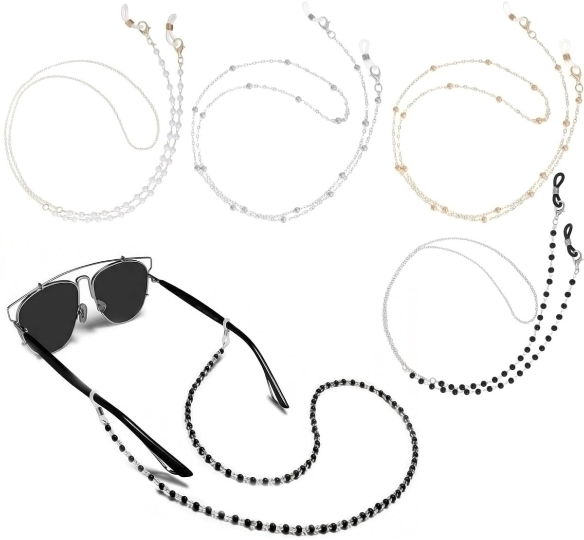Solidchoice - 4 Stuks Modieuze Bead Chain voor Brillen