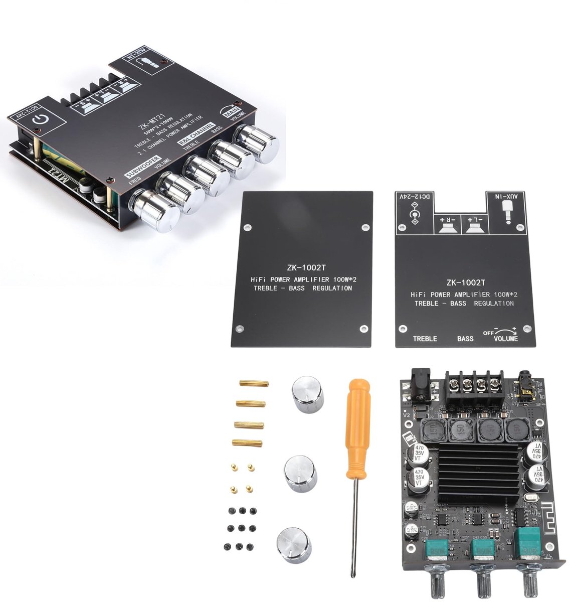 Solidchoice - Bluetooth 5.0 Stereo Amplifier met 2 x 100W Vermogen