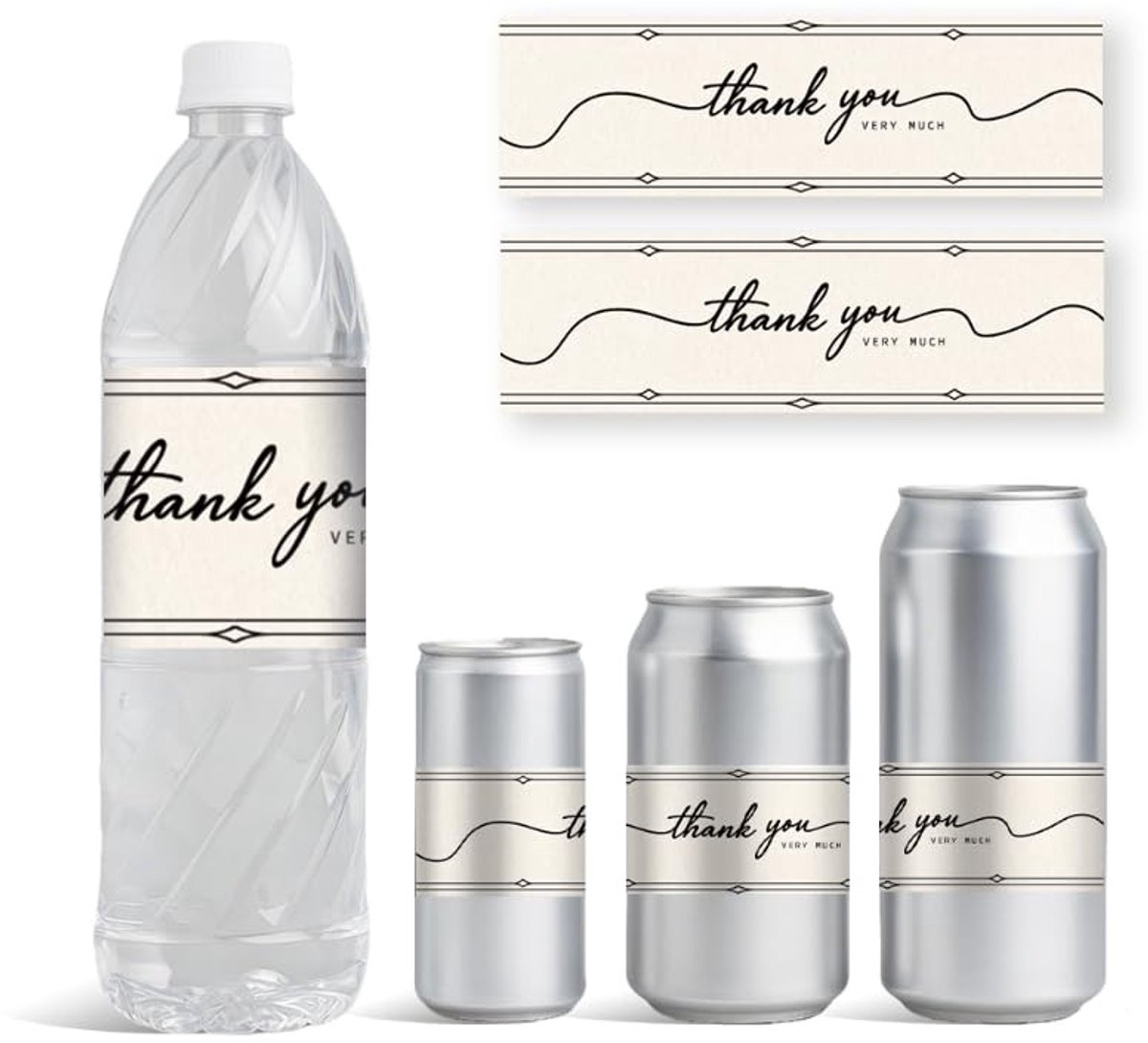 Solidchoice - Set van 30 Bedankt Waterfles Labels voor Bruiloften