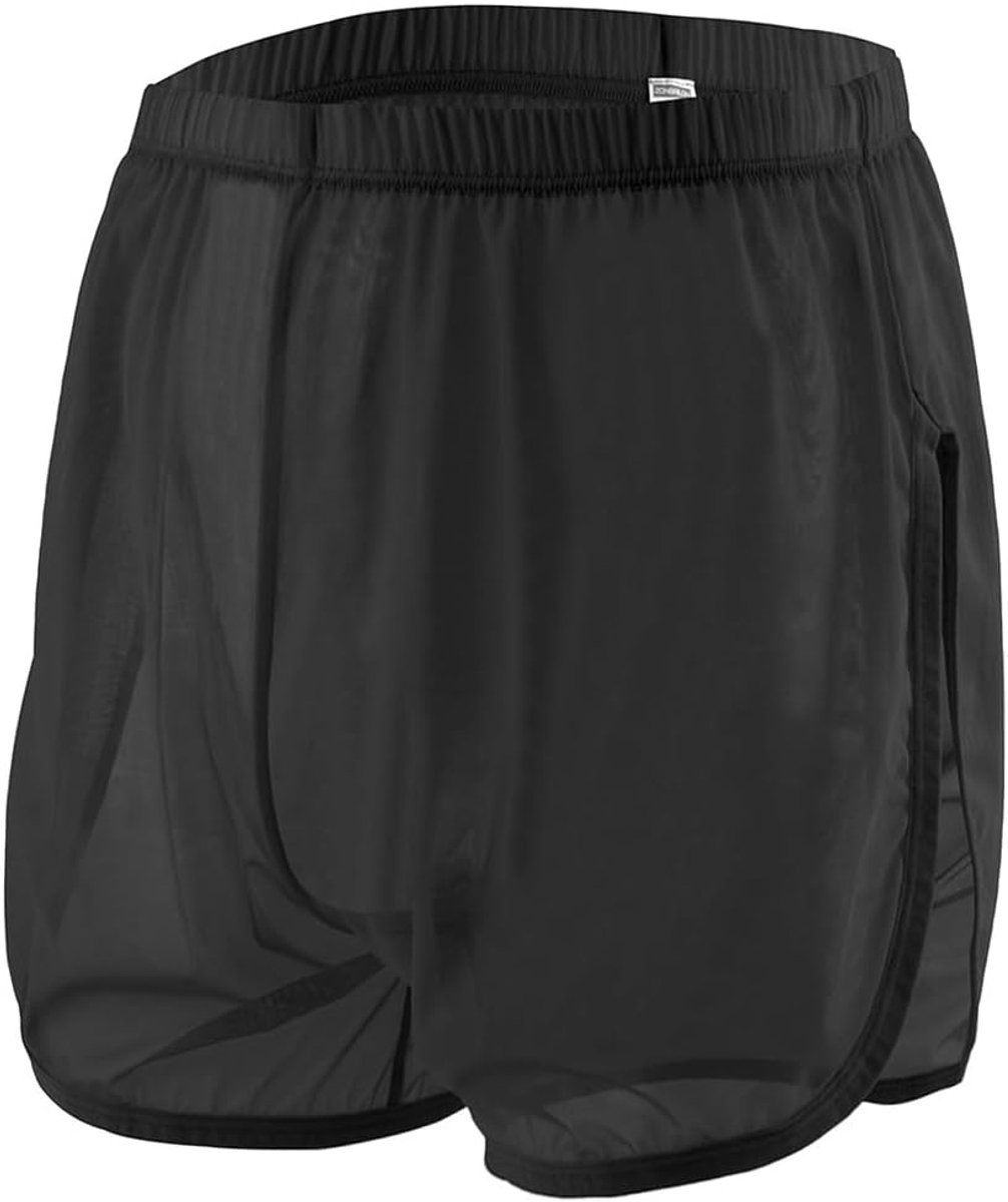 Hardloopshorts heren - Mesh met grote split - Ondergoedboxer visnettranslucent - Ideaal voor sportieve activiteiten - ShopVlot
