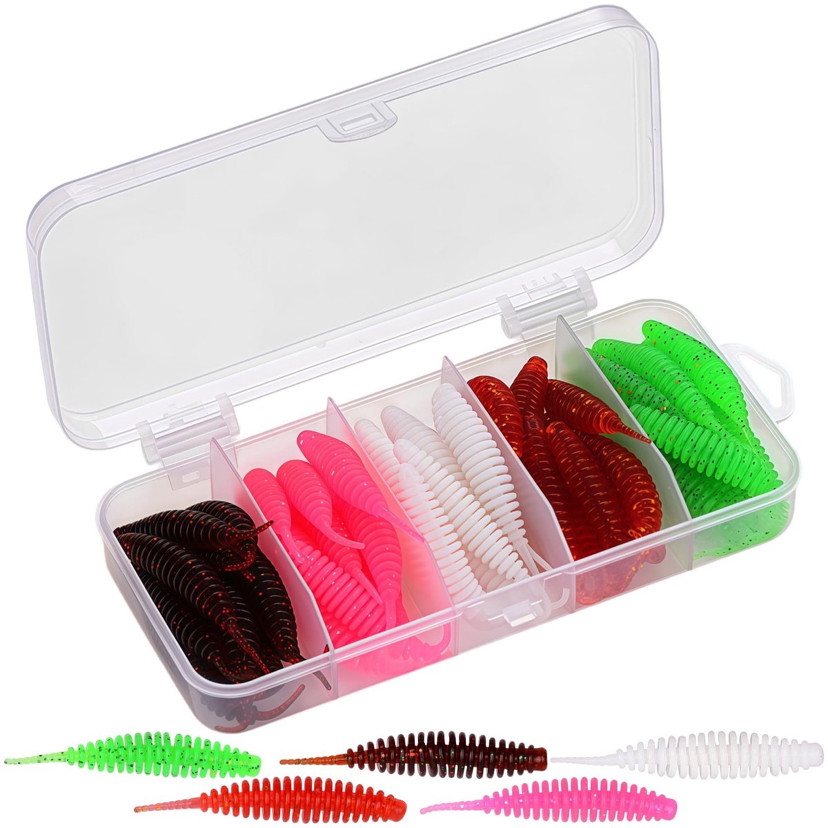 Solidchoice - Set van 25 UV-actieve Forellenaas met Opbergdoos