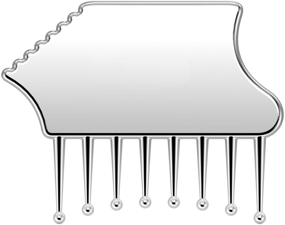SnelShoppen - Gua Sha Scalp Head Massager RVS - Universele Hoofdmassage voor Scalp, Nek, Schouders, Gezicht en Lichaam - Versterkt Bloedcirculatie, Ve