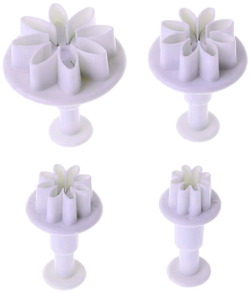 Solidchoice - 4-Pack Plastic Bakvormen in Daisy Vorm