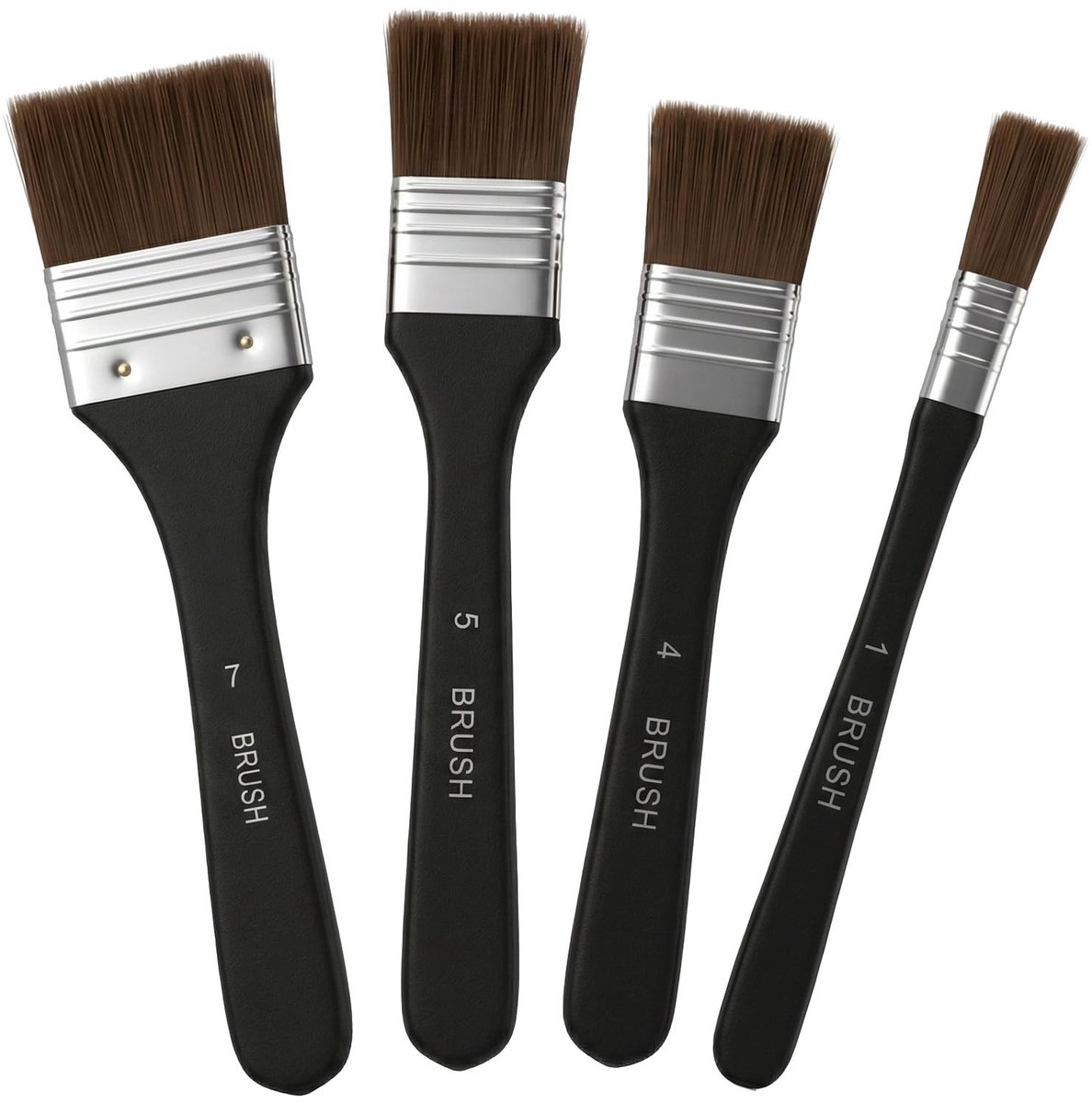 Solidchoice - Set van 4 Brede Platte Verfkwasten