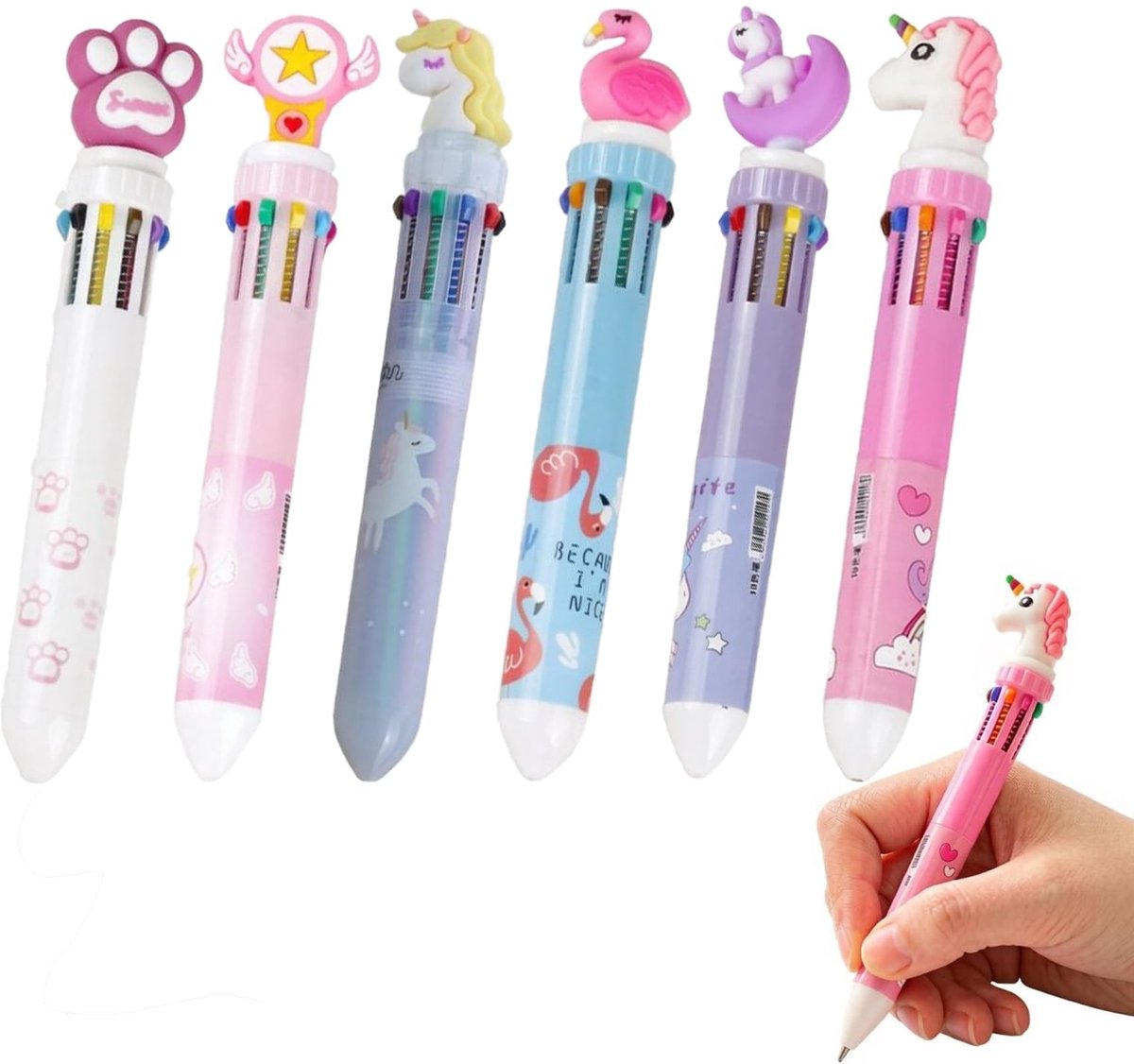 Solidchoice - 6-in-1 Intrekbare Balpennen met 10 Kleuren