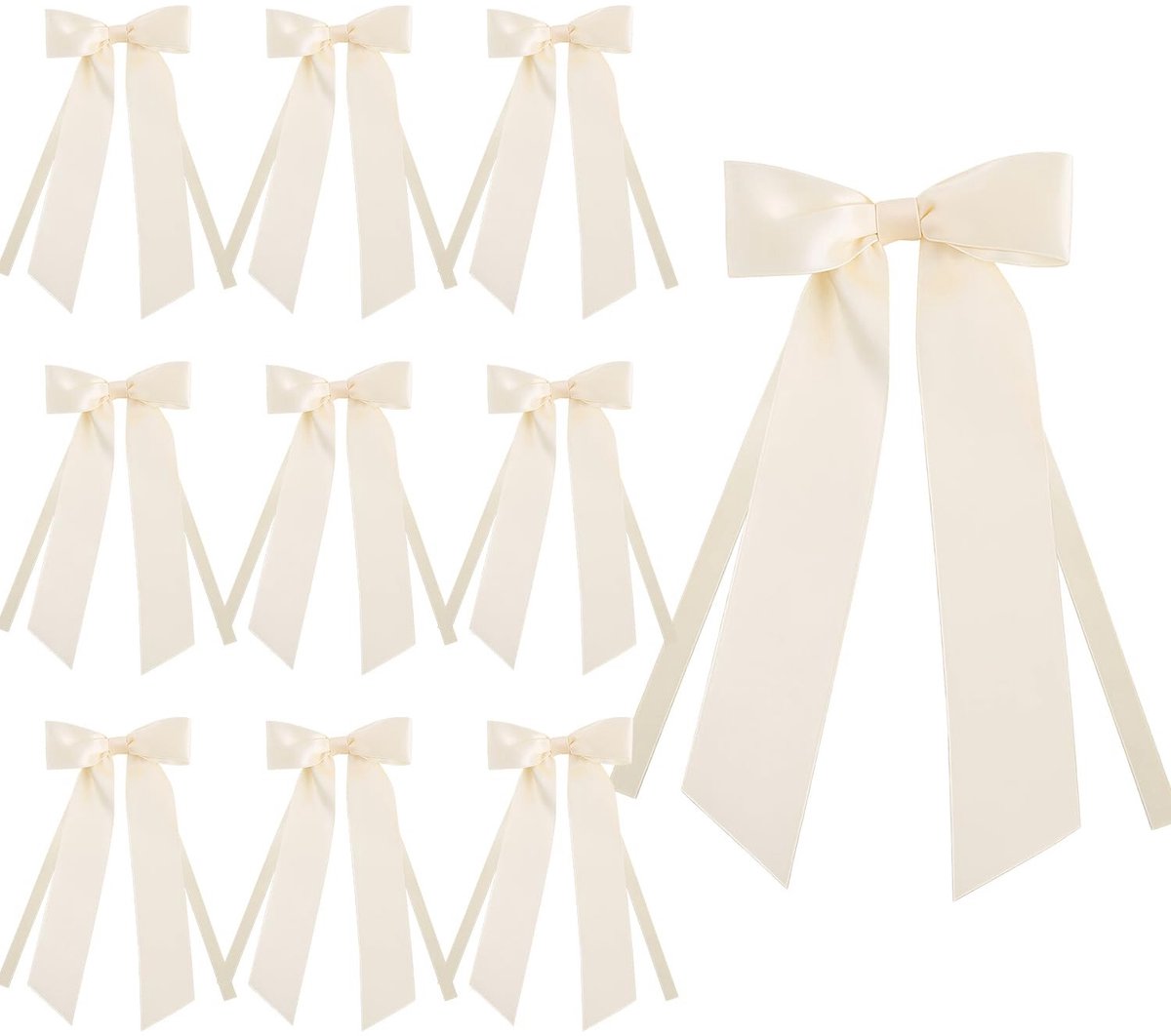 Solidchoice - Set van 10 Crème Witte Satin Bogen voor Decoratie