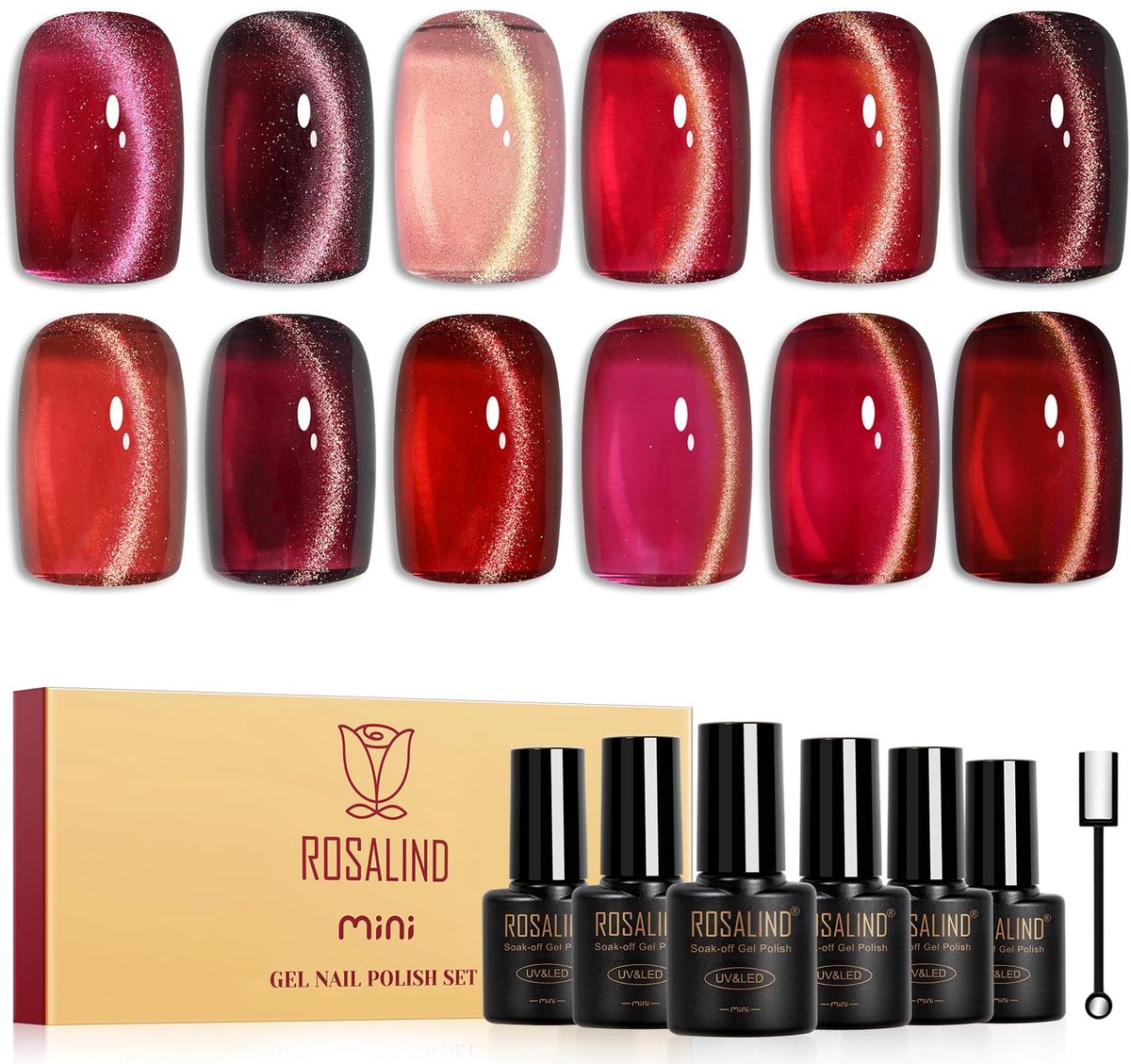 Solidchoice - UV Nagellak Cateye Gel Set met 12 Kleuren