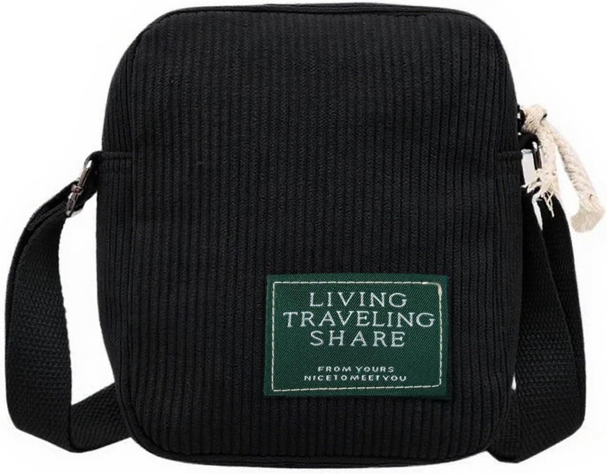 Schoudertas voor mobiele telefoon - kleine cord - fluwelen tas - retro stijl voor onderweg - ShopVlot
