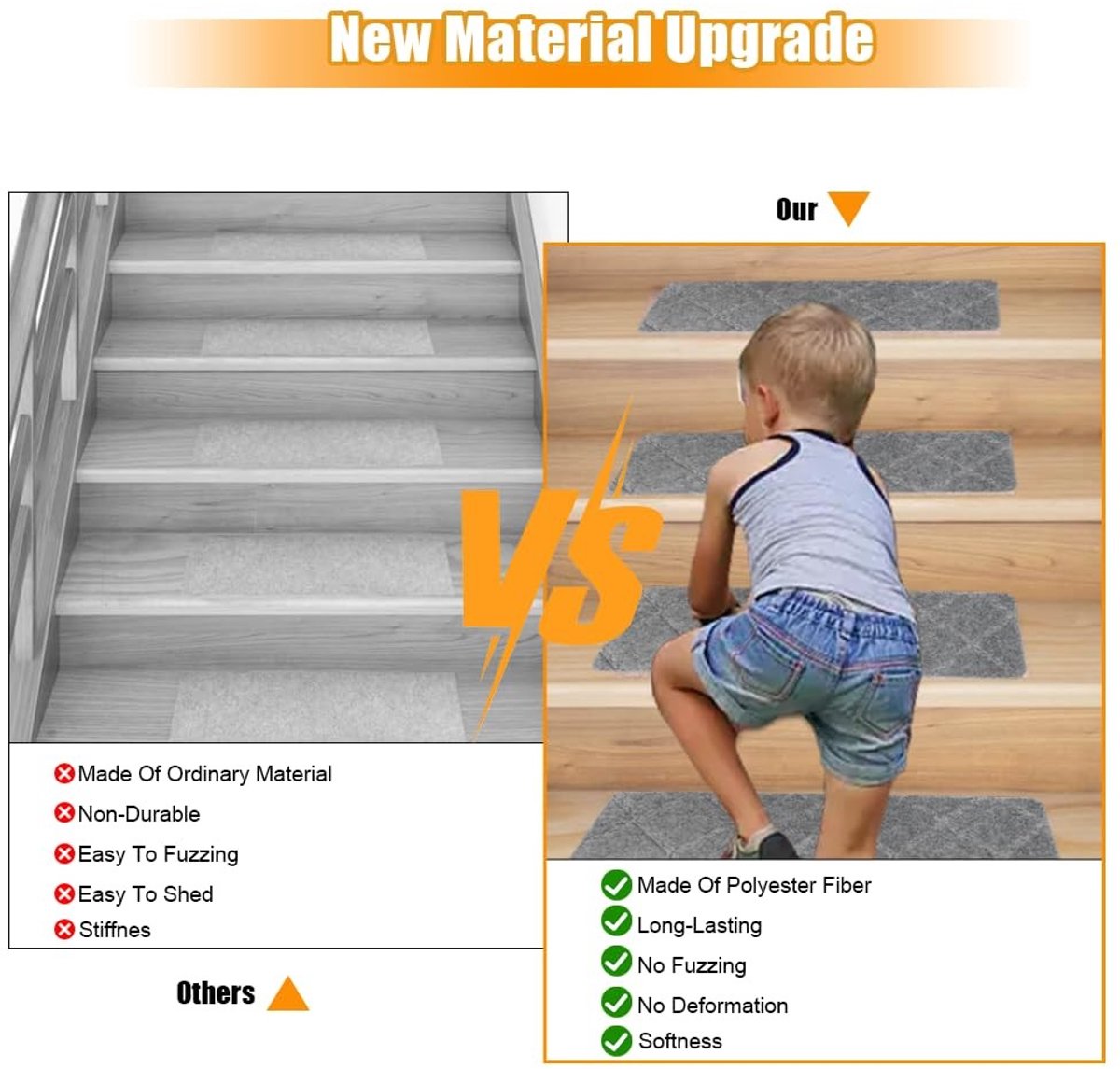 Solidchoice - Set van 15 Zelfklevende Antislip Trapmatten