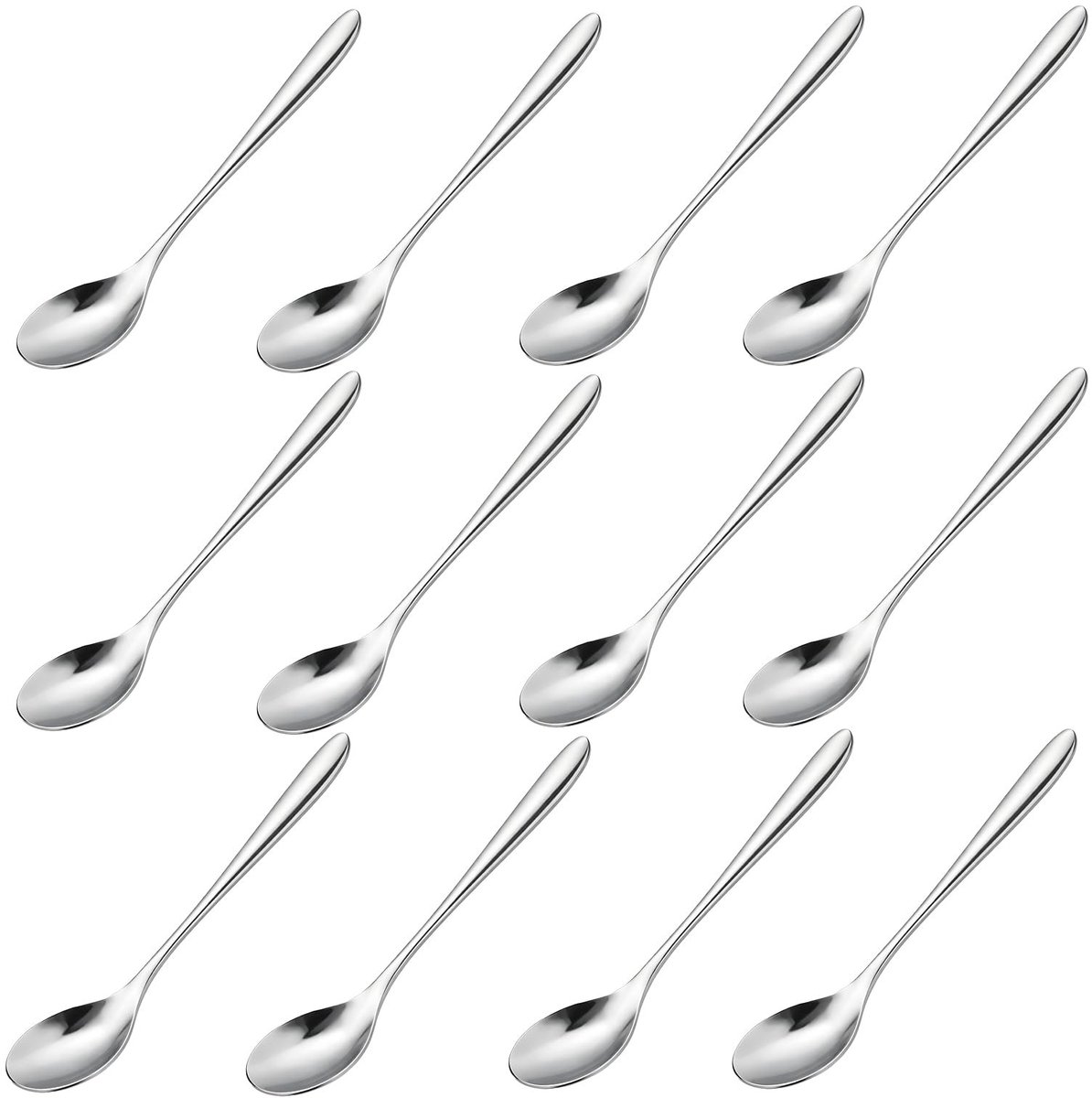 Solidchoice - Set van 12 Kleine RVS Koffielepels 12cm voor Desserts en Espresso