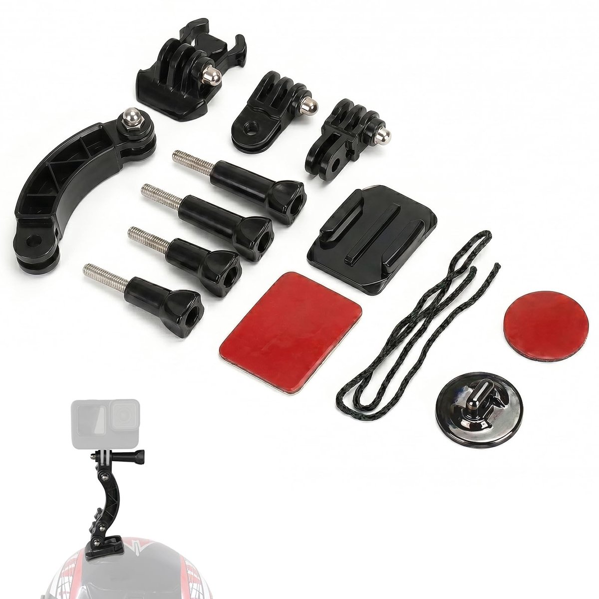 Solidchoice - Bevestigingsset voor GoPro Helmen met Accessoires