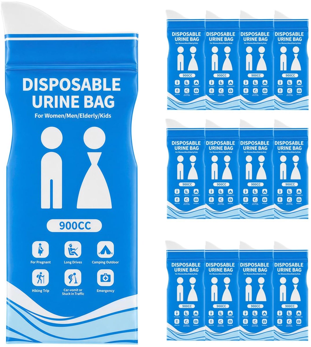 Solidchoice - Set van 12 Draagbare Urinezakken voor Onderweg
