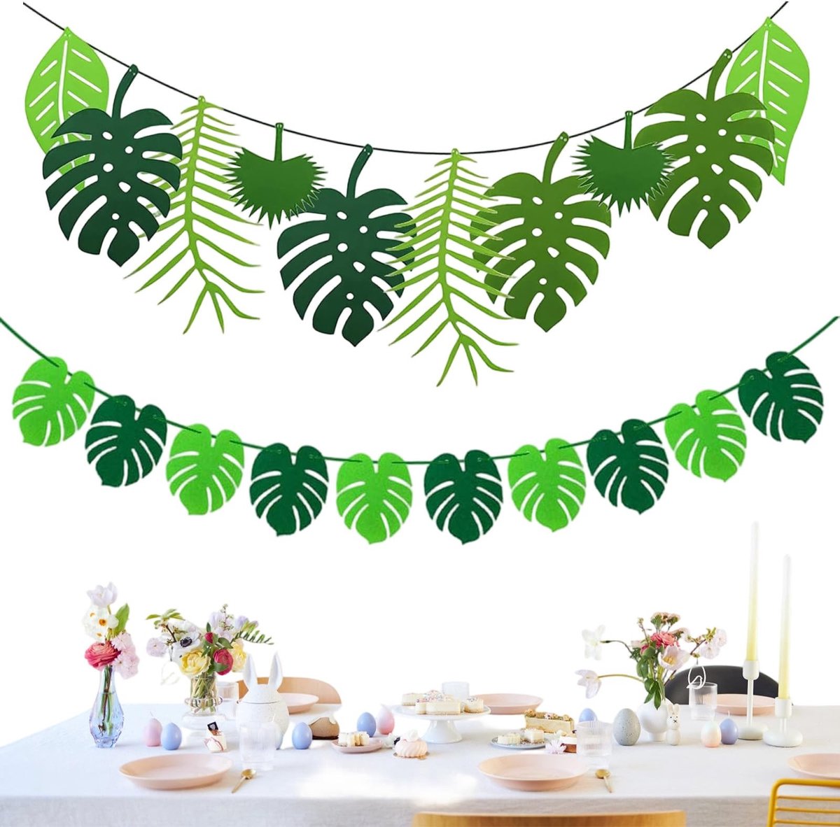 Solidchoice - Tropische Garland Bladeren Set van 2 voor Feestdecoratie