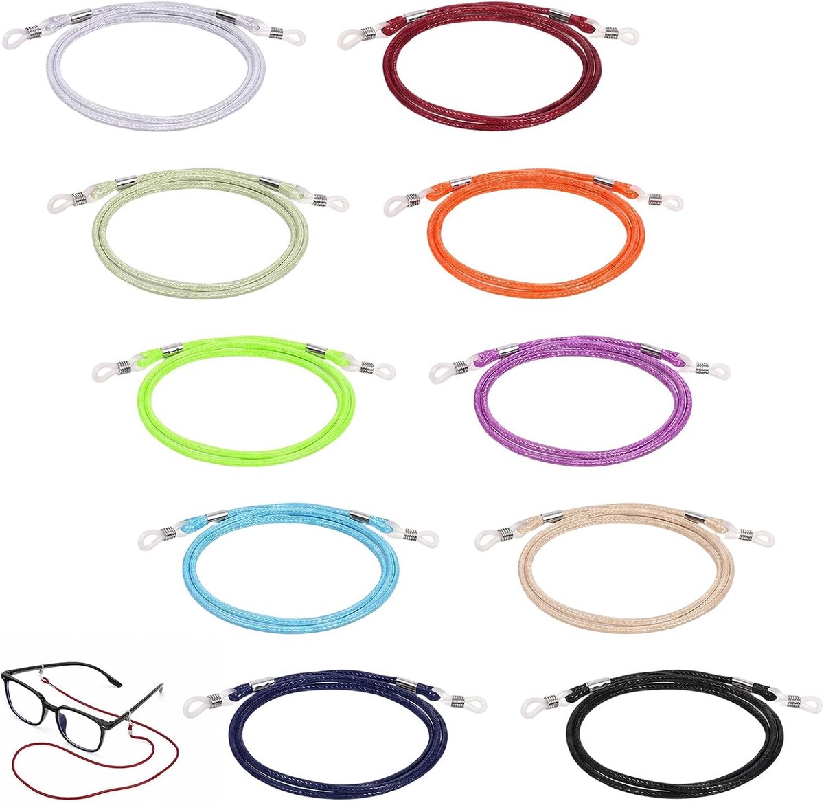 Brillenband antislip - 10 stuks - sportbrillenkoord - universele brillenband voor sport en dagelijks gebruik - ShopVlot