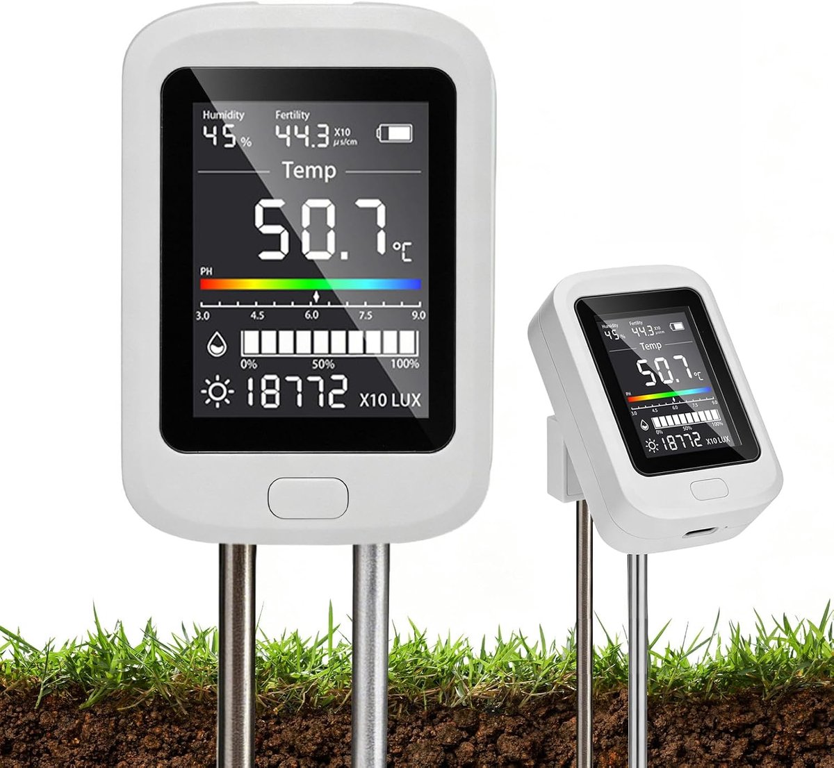 Soil meter 6-in-1 - met type-C - plantvochtmeter - ideaal voor gezonde planten - ShopVlot