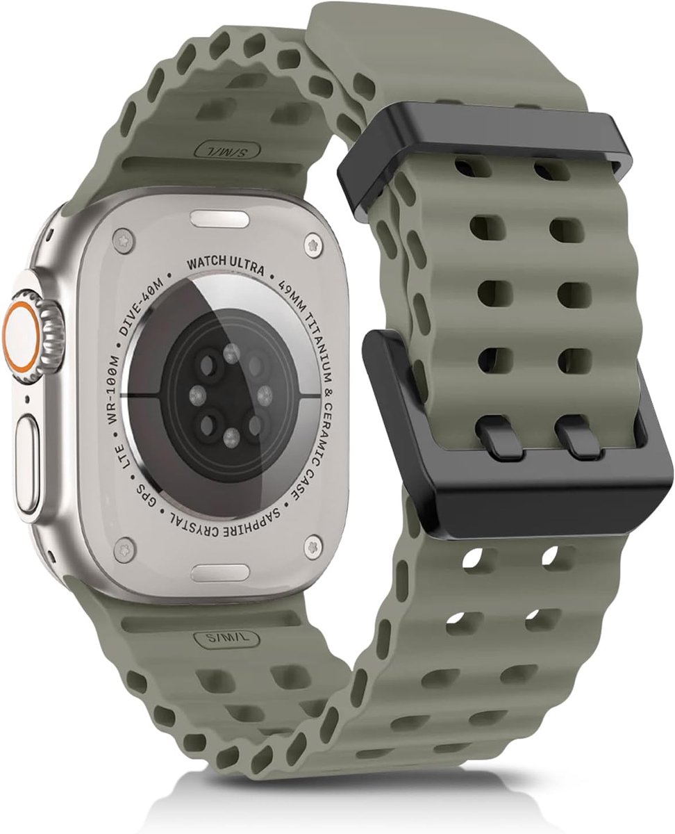 Sportarmband voor Apple Watch 49 mm - ademend siliconen - vervangband - ideaal voor actief gebruik - ShopVlot