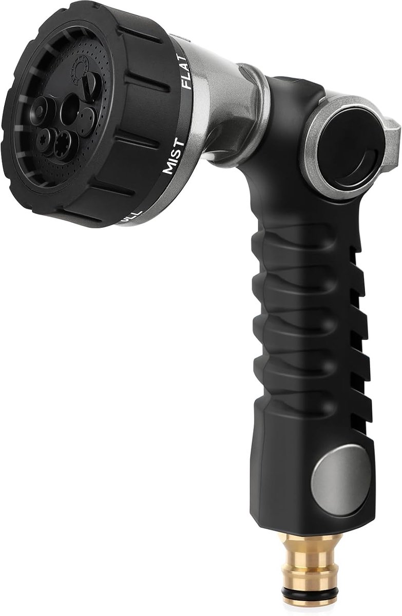 Tuinslang sproeigun met 7 sproeipatronen - zware metalen uitvoering - thumb flow control - ideaal voor tuin en voertuig - ShopVlot