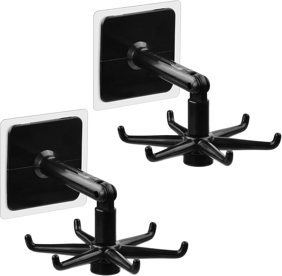 Keukengereihaak 360° draaibaar - 2 stuks zonder boren - 6 haken voor keuken en badkamer - gemakkelijke toegang - ShopVlot