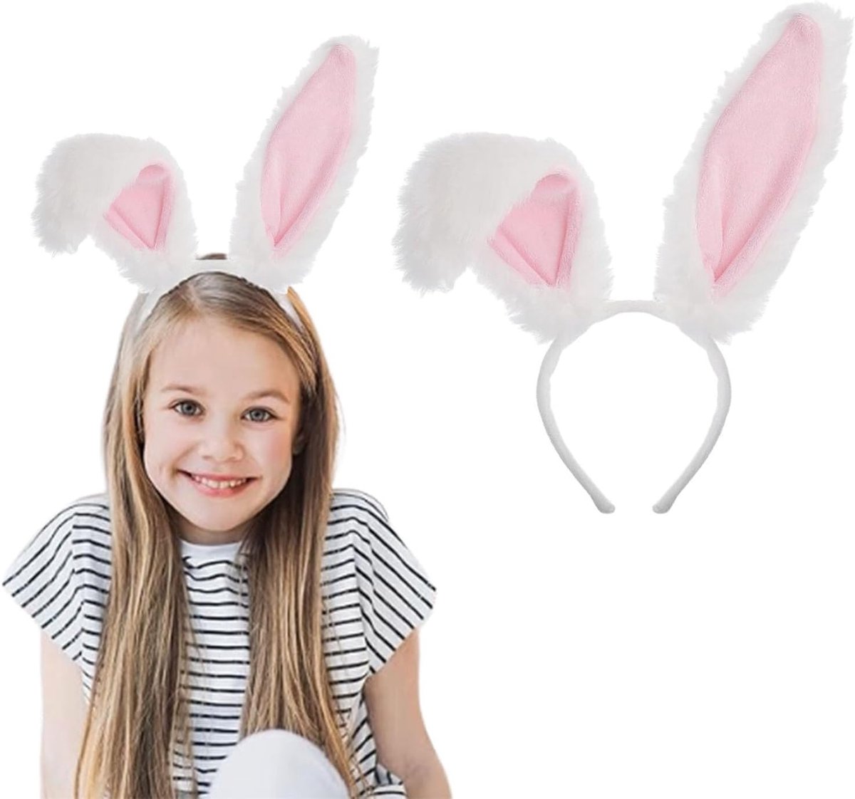Haarband met plooibare oren - schattige konijnenoren - perfect voor feestjes - leuk kostuumaccessoire - ShopVlot