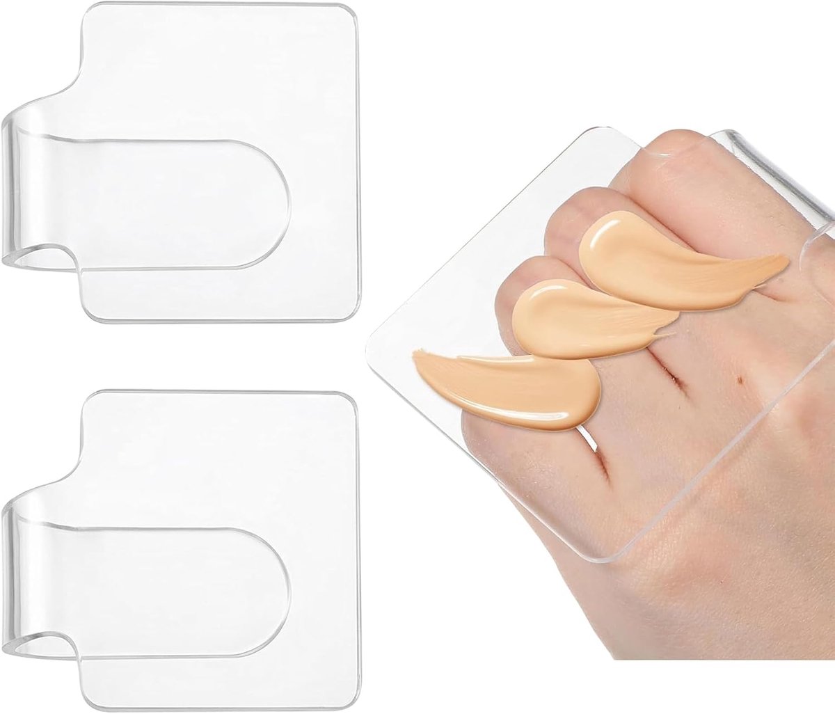 Makeup Handpalette 2Pcs - Duidelijk Acrylaat - Comfortabele Handgreep - Perfect voor Menging - ShopVlot