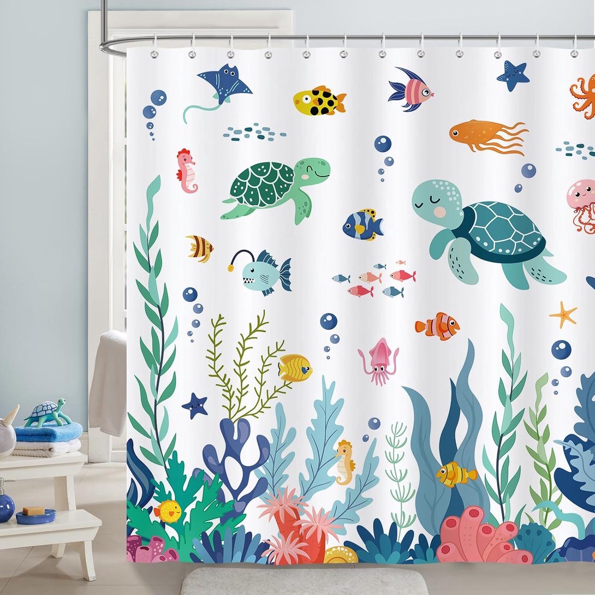 Douchegordijn voor kinderen 180 x 200 cm - polyester - dierenontwerp - vrolijke badkameraccessoire - ShopVlot