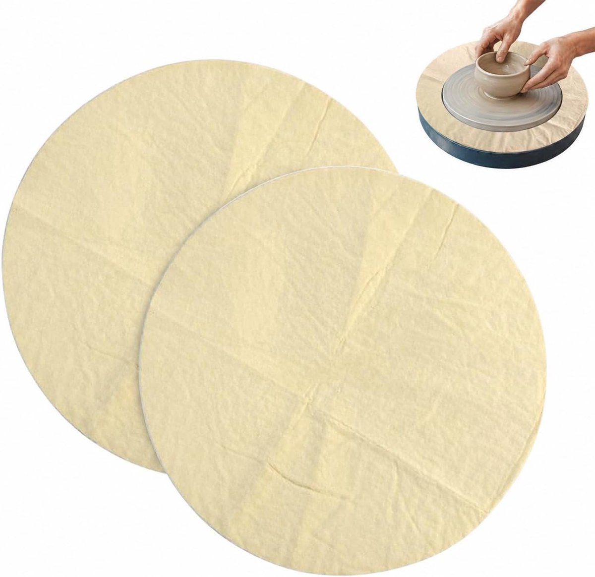 Absorberende mat voor keramiek set van 2 stuks - diameter 30 cm - duurzaam materiaal - ideaal voor hobbyprojecten - ShopVlot