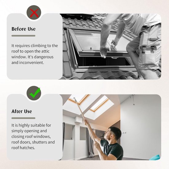 Skylight hooks 2 stuks - multifunctionele raamgrepen - voor veilig openen van dakramen - ShopVlot — afbeelding 4