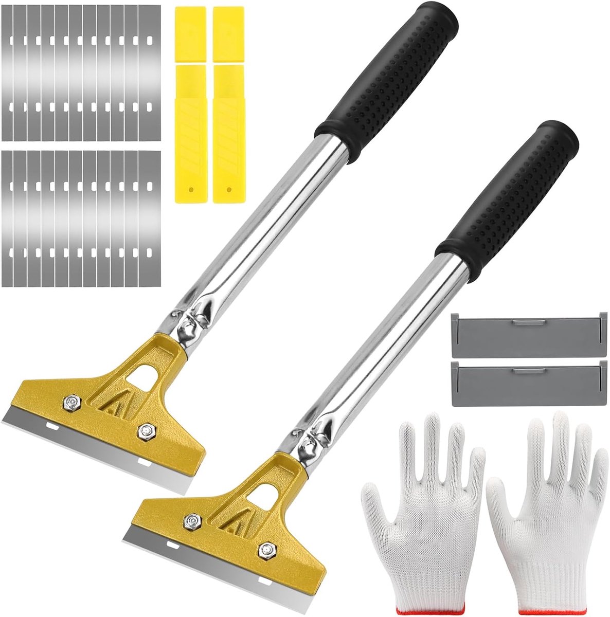 Behangverwijderaar set - rubber grip mes - aluminium en roestvrij staal - ideaal voor het verwijderen van verf en lijm - ShopVlot