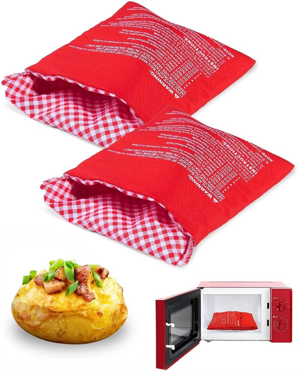 Kartoffelsack magnetron 2 stuks - herbruikbaar - voor het bereiden van aardappels - snel en eenvoudig koken - ShopVlot