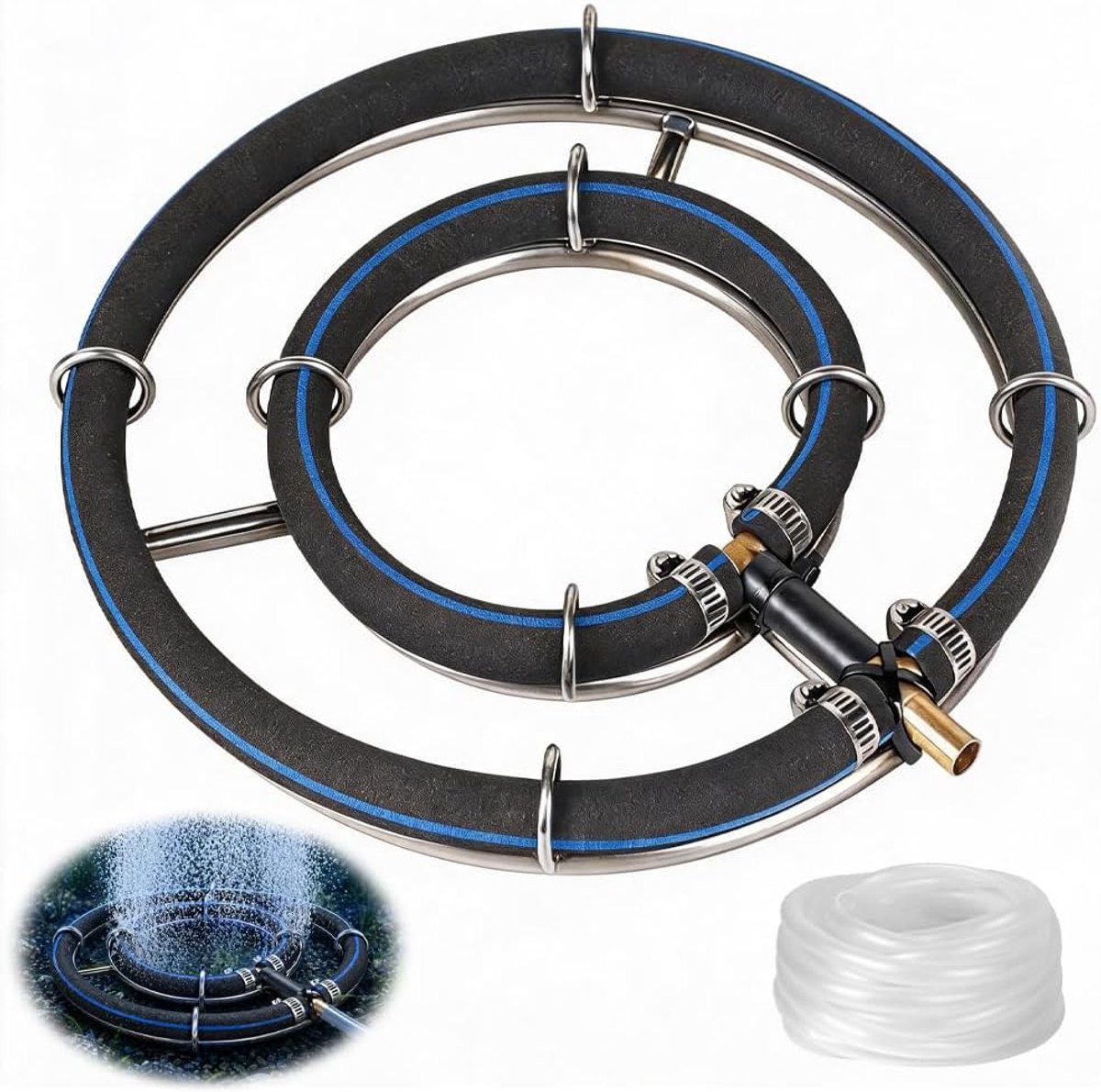 Pond Aerator Ring 25 cm - Ventilatie Ring - 2-in-1 Functie - Verbetert waterkwaliteit - ShopVlot