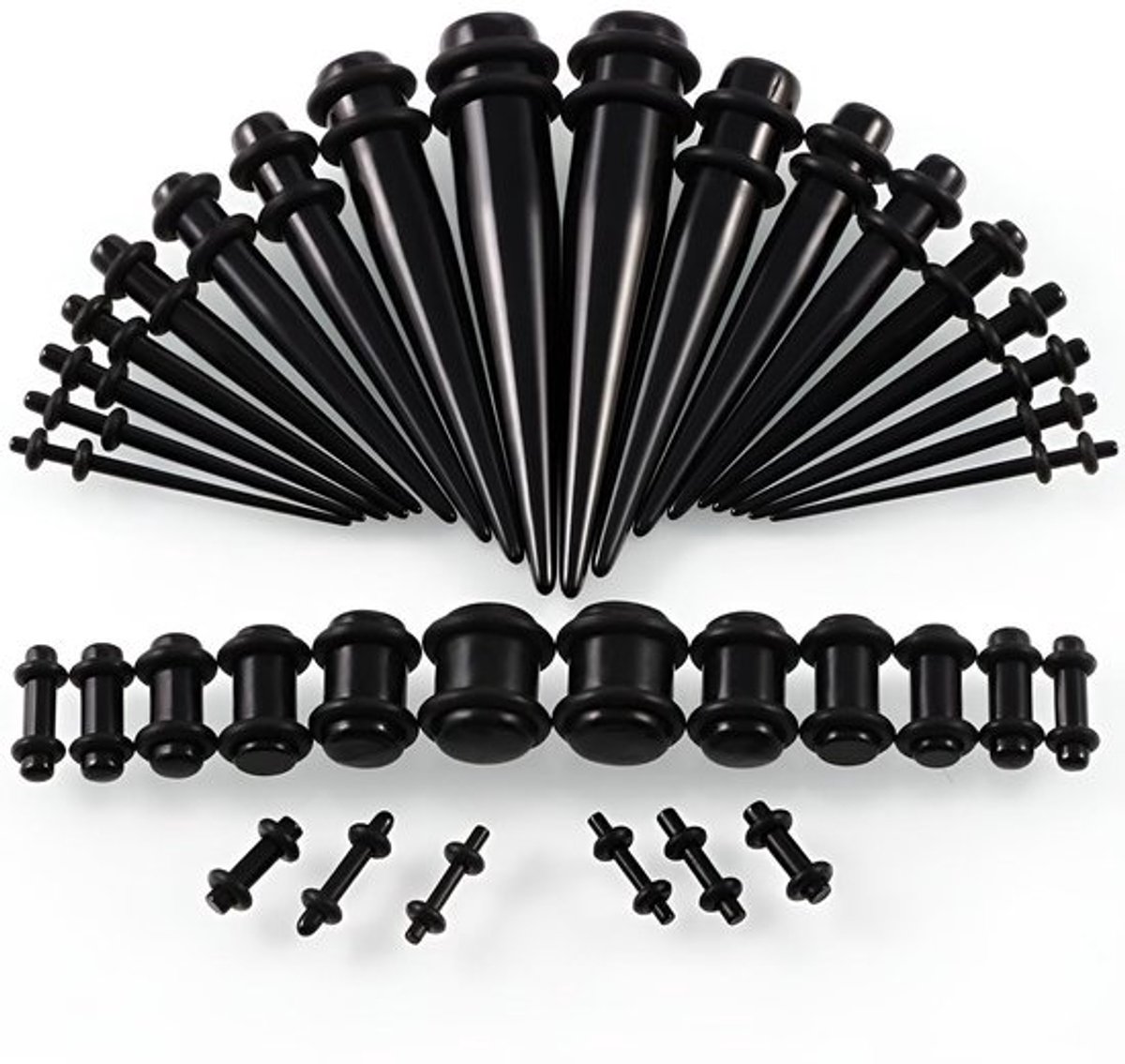 Oor Tapers Set van 36 Stuks - Acryl Stretching Kit - Oorpiercings - UV Plugs - Lichtgewicht en Duurzaam - Verschillende Maten - Oorpiercing