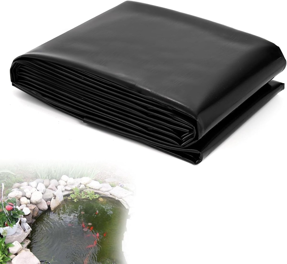 Vijverfolie 0,2 mm - zwarte HDPE - duurzaam en scheurvast - ideaal voor vijverbouw - ShopVlot