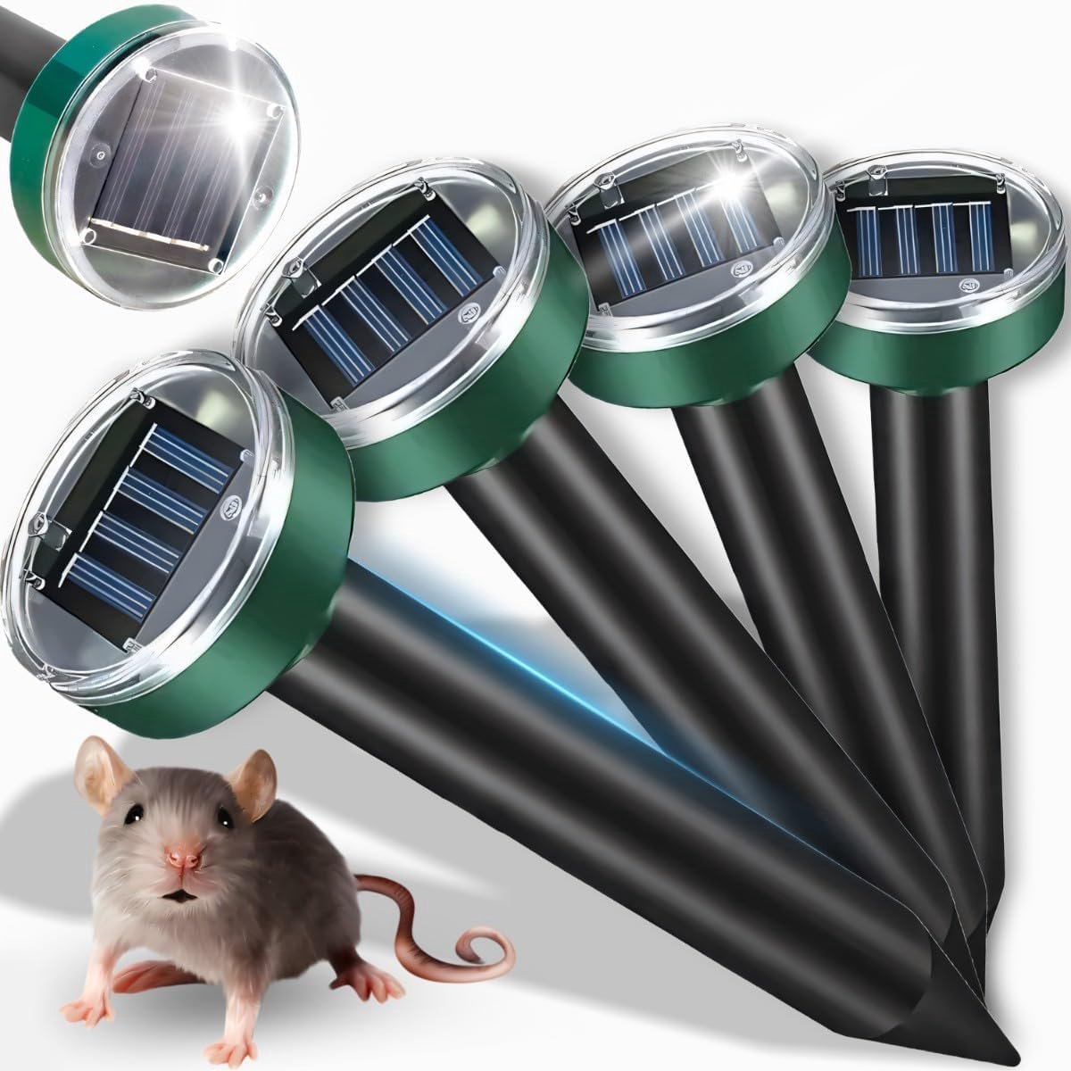 Ultrasone molenverjagers 4 stuks - variabele frequentie 400-1000 Hz - effectieve ongediertebestrijding - ShopVlot