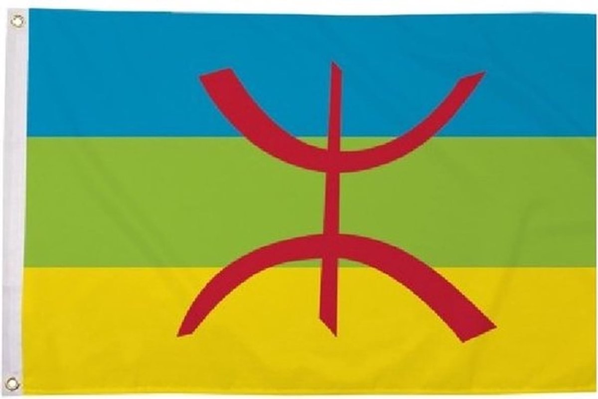 Vlag 90x150cm - Stevig Materiaal - Binnen/Buiten - Ophangogen - 1x Vlag - Imazighen - Vlaggen