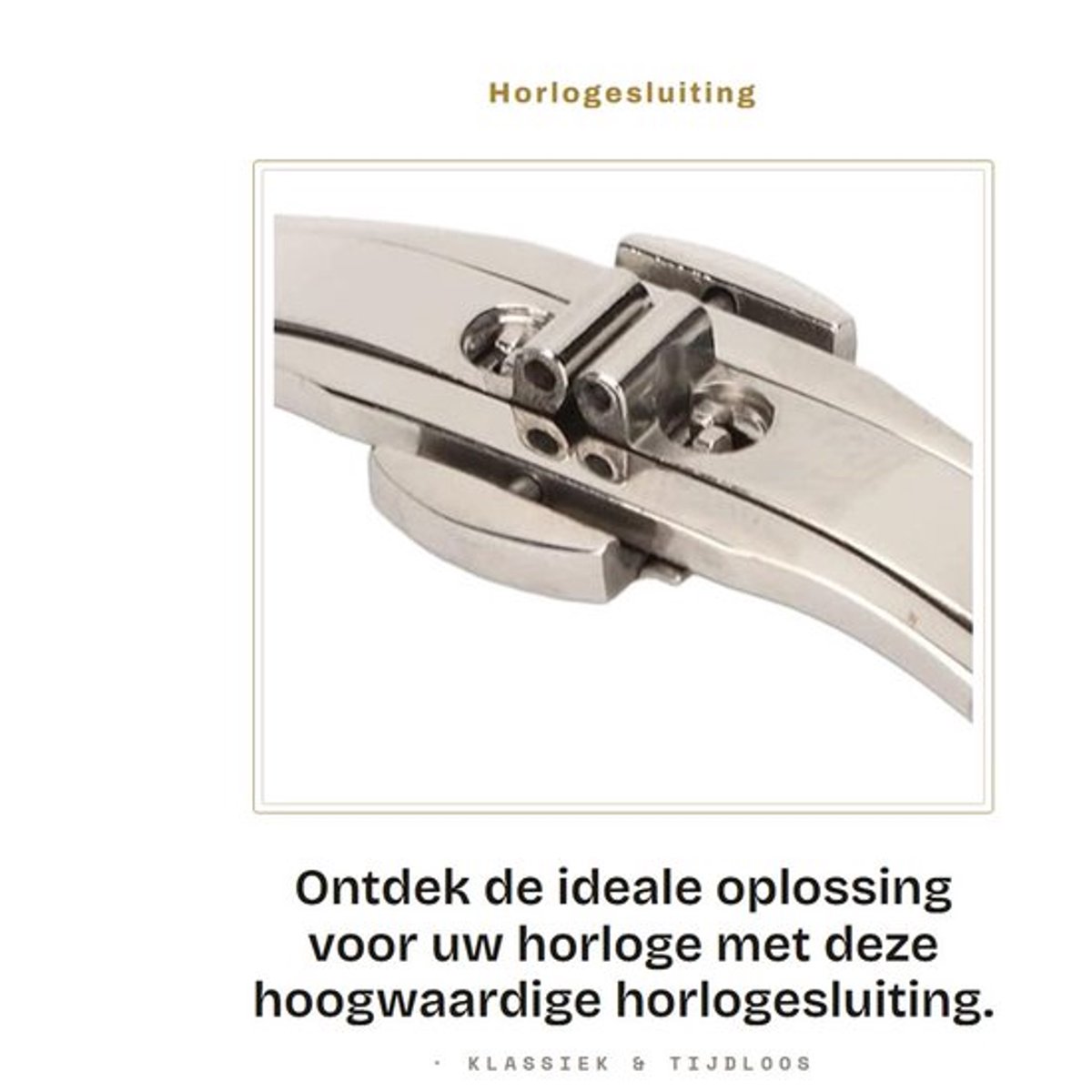 Horlogesluiting Vouwsluiting Dubbele Knop - Roestvrij Staal - Hoge Afwerking - Vervangingsgesp - Geschikt voor Armbanden - Sterk en Duurzaam - Horlogegesp
