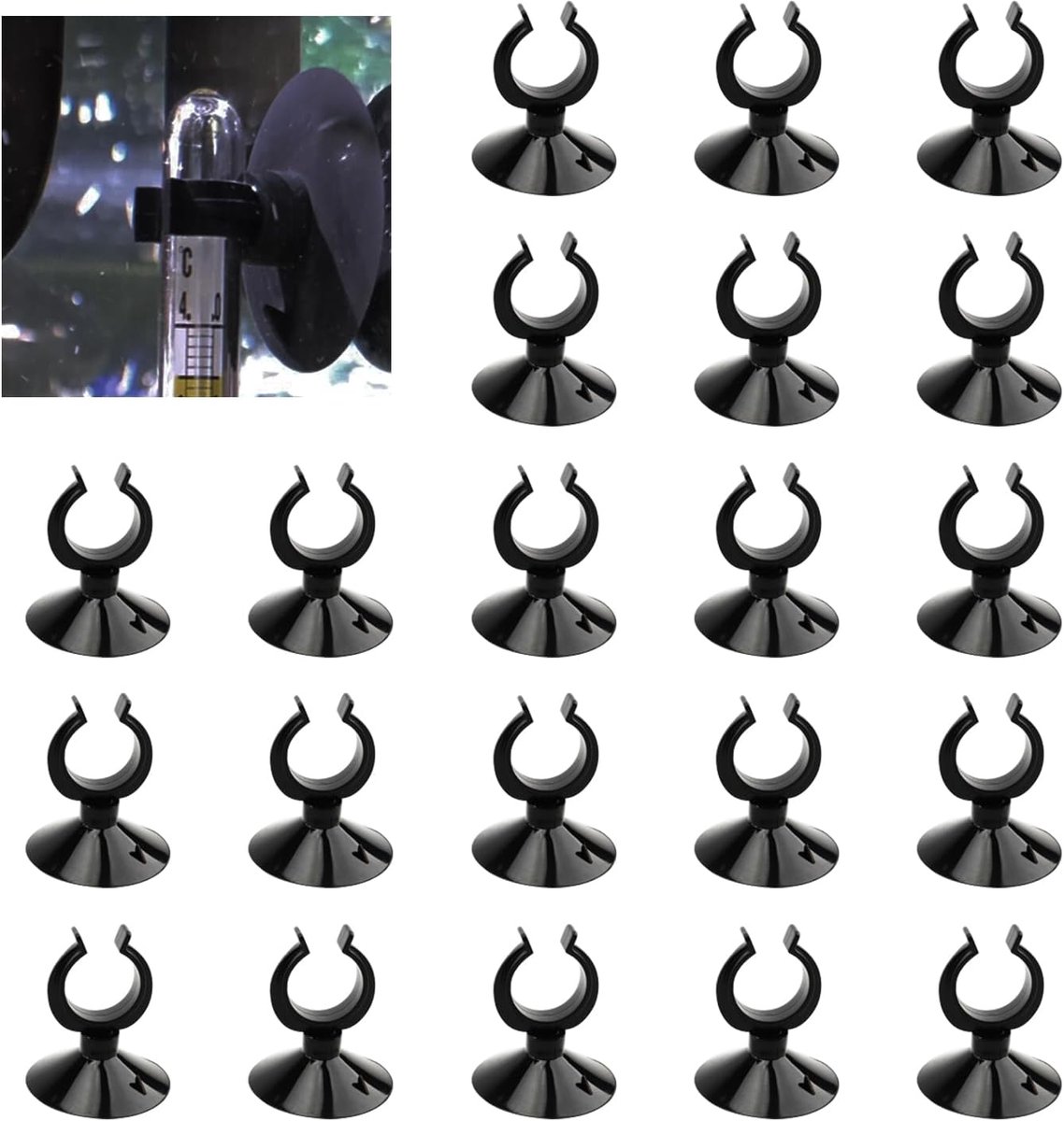 Aquarium zuignappen 30mm - rubbereenheid - duurzame clips - voor verwarmingsstaven en lucht slangen - ShopVlot
