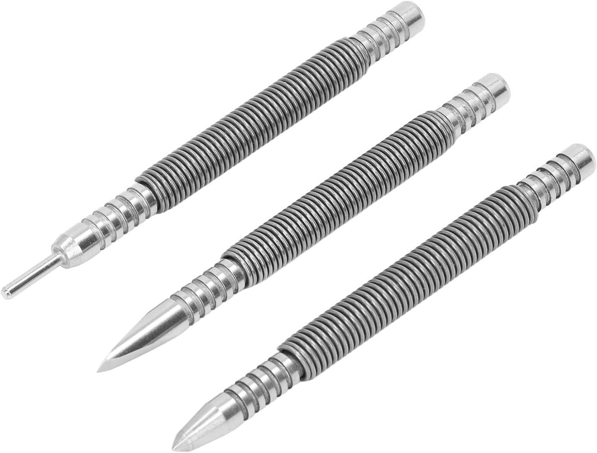 Hamerloze slagpunctieset - 3-delig carbon staal - 3500PSI impact - ideaal voor hout en metaal - ShopVlot
