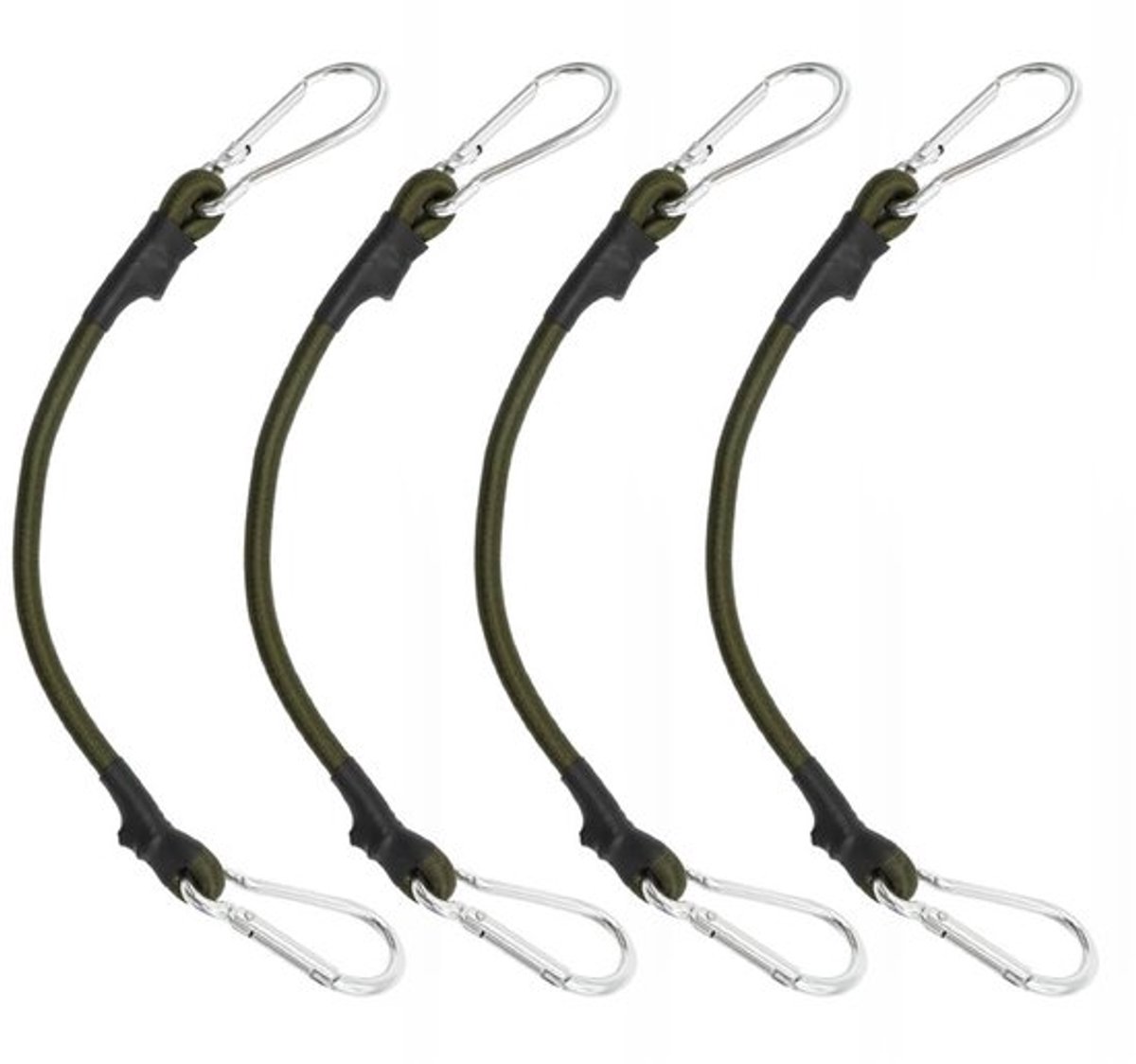 Spantouwen 30 cm - 4 Stuks - Verstelbare Rubber/Aluminium Spanner - Elastisch Koord - Compact en Flexibel - Stabiel en Stevig - Elastisch Touw