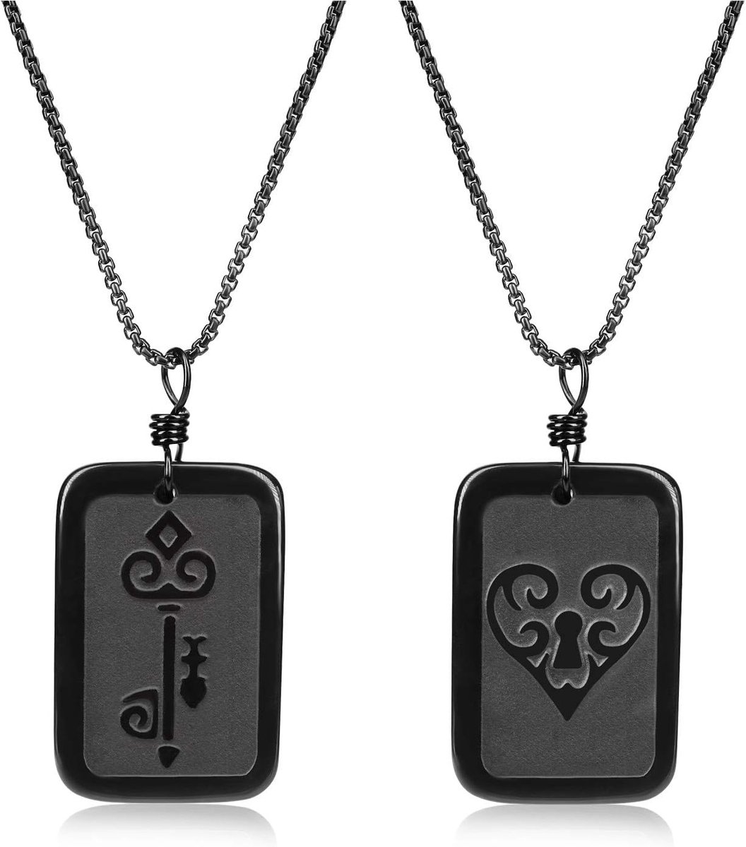 Halsketting hondenpenning - Obsidiaanstof - Voor koppels - Een unieke verbinding - ShopVlot