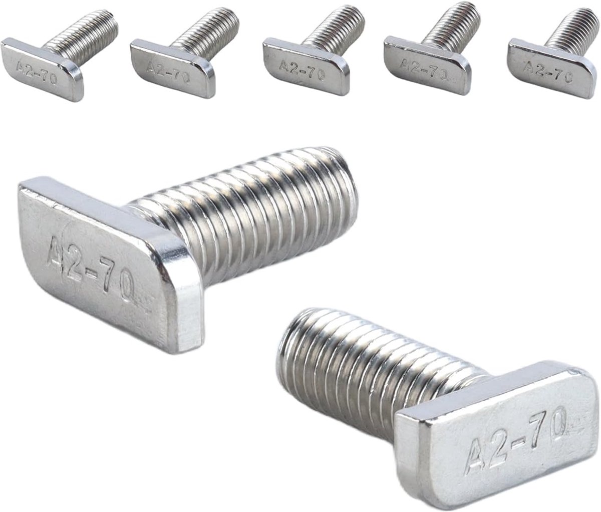 T Slotted Bolts M10x25mm - RVS A2-70 - Hammerkop Schrauben - Perfect voor zonnepanelen - ShopVlot