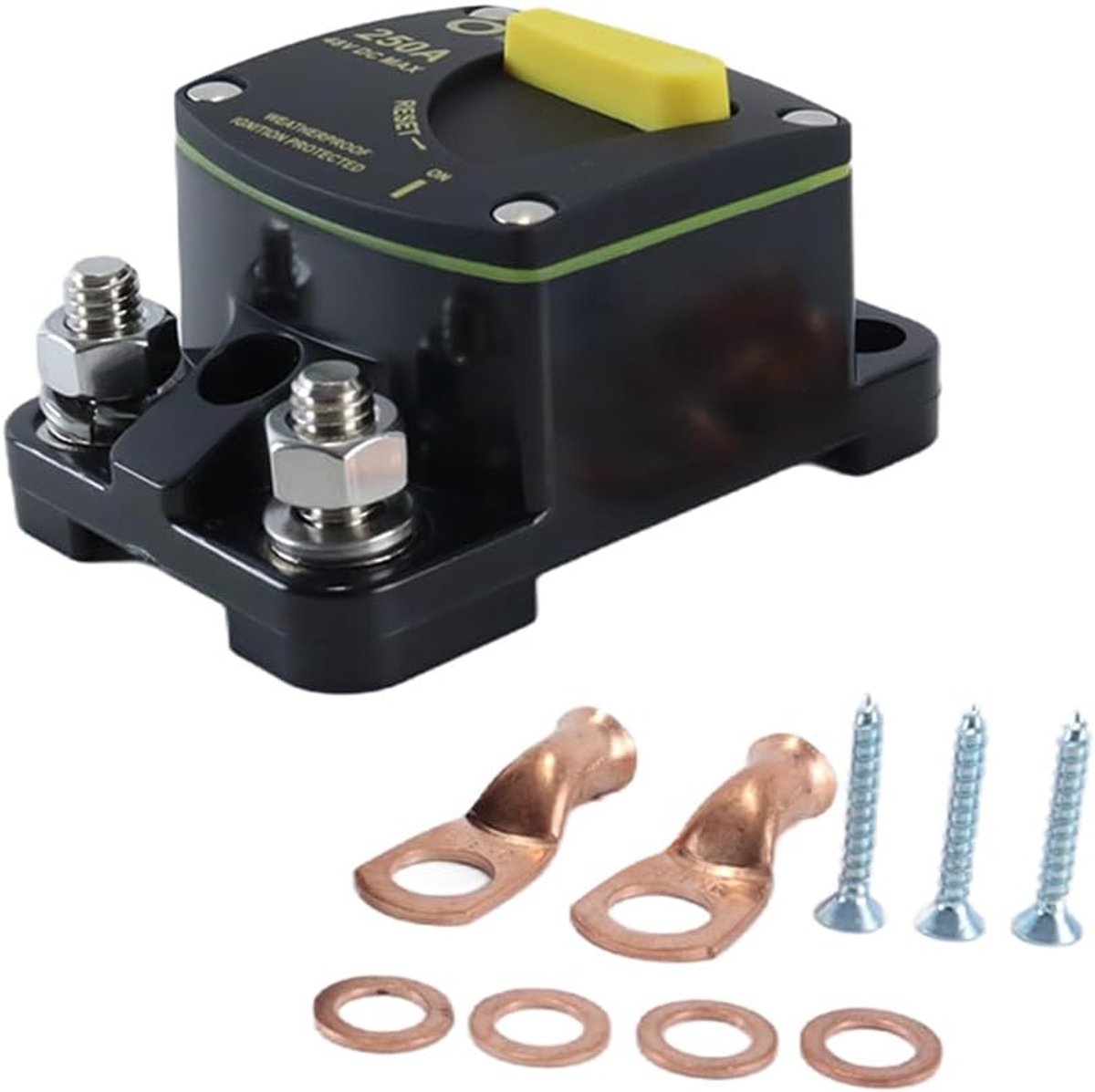 250A Schakelaar DC 12V 24V - Bakelieten M8 Bouten - Bescherming tegen overbelasting - Ideaal voor voertuigen en boten - ShopVlot