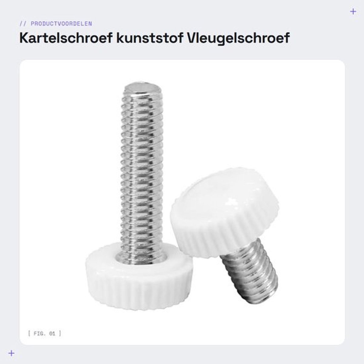 Kartelschroef kunststof ronde kop - Vleugelschroef - M6x16mm - 20 stuks - Bevestigingselement - Gemakkelijk te draaien - Bevestigingsschroef
