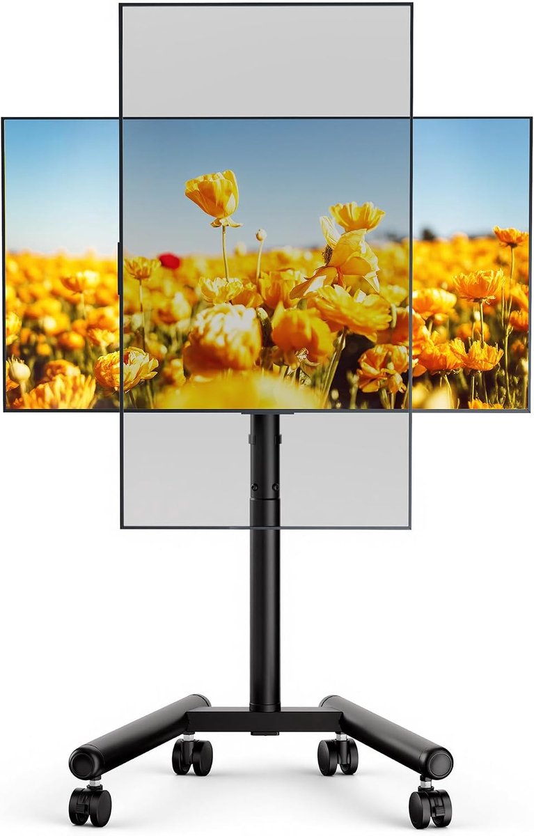 Mobiele TV standaard 13-50 inch - hoogte verstelbaar - met zwenkwielen - ideaal voor flexibel gebruik - ShopVlot