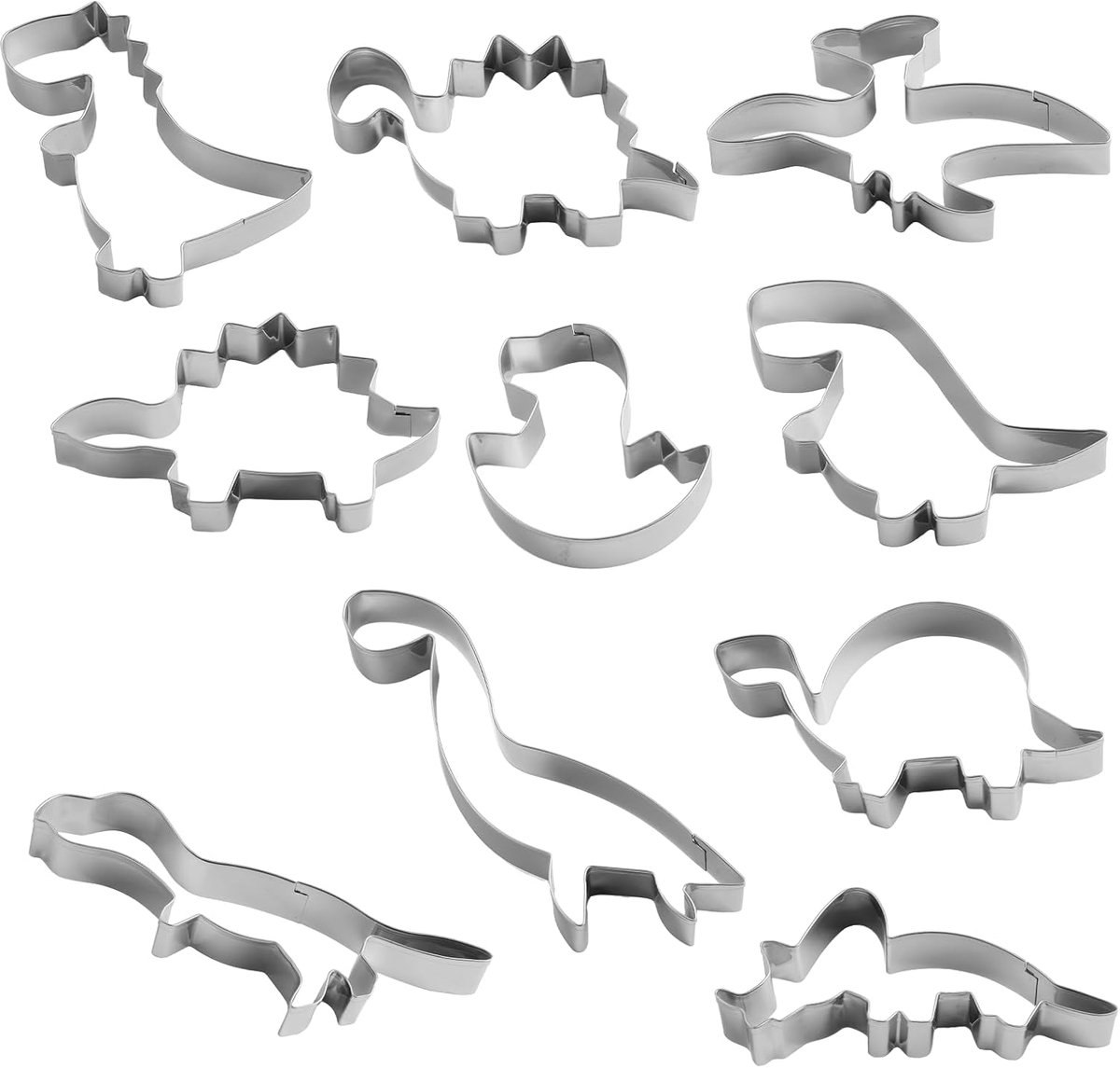 Koekjessnijders dino 10 stuks - diverse dinosaurussen - bakaccessoires voor verjaardagsfeest - ShopVlot