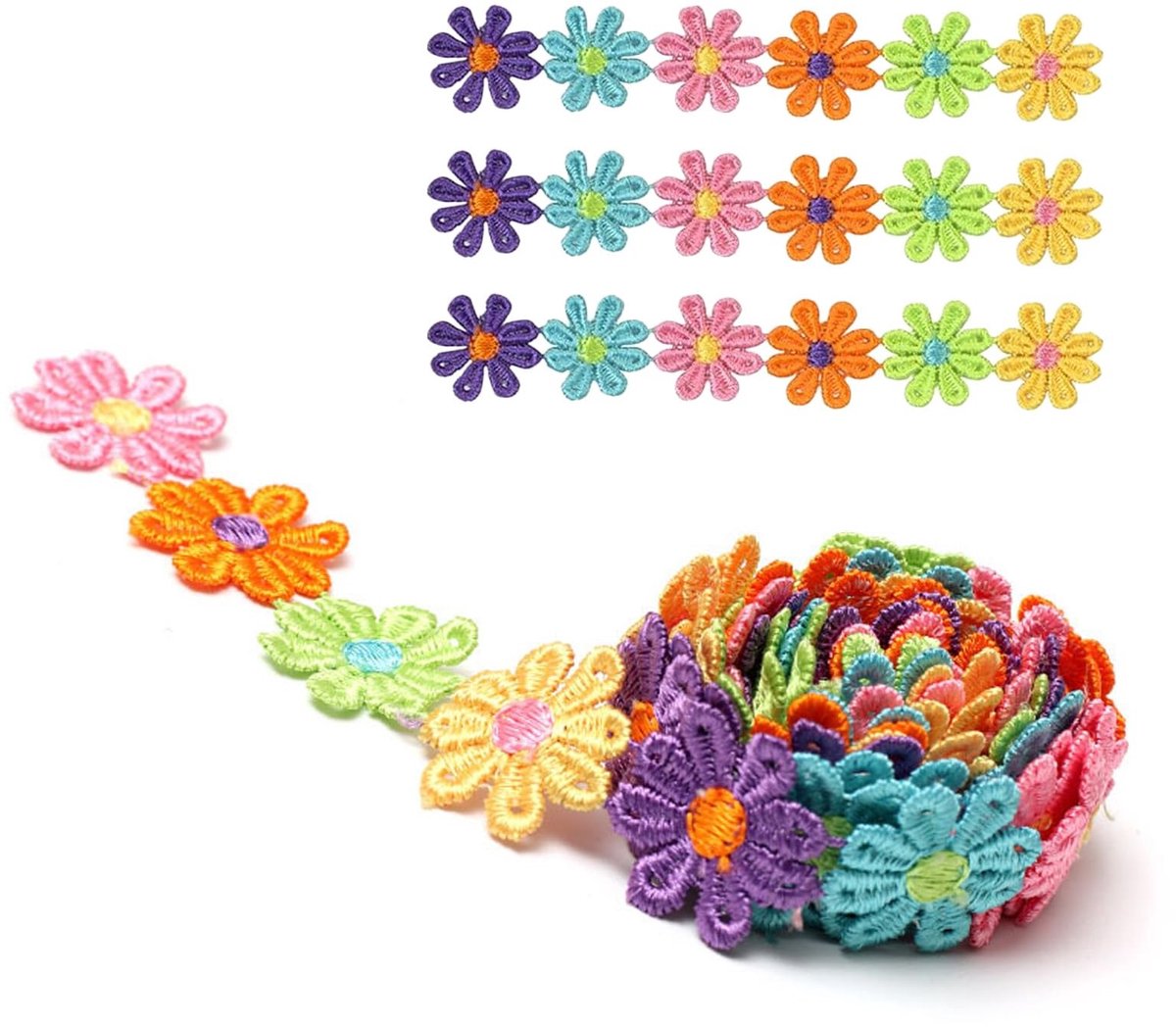 Solidchoice - 5 Yard Elegante Bloemen Kant Ribbons voor Creatieve Projecten